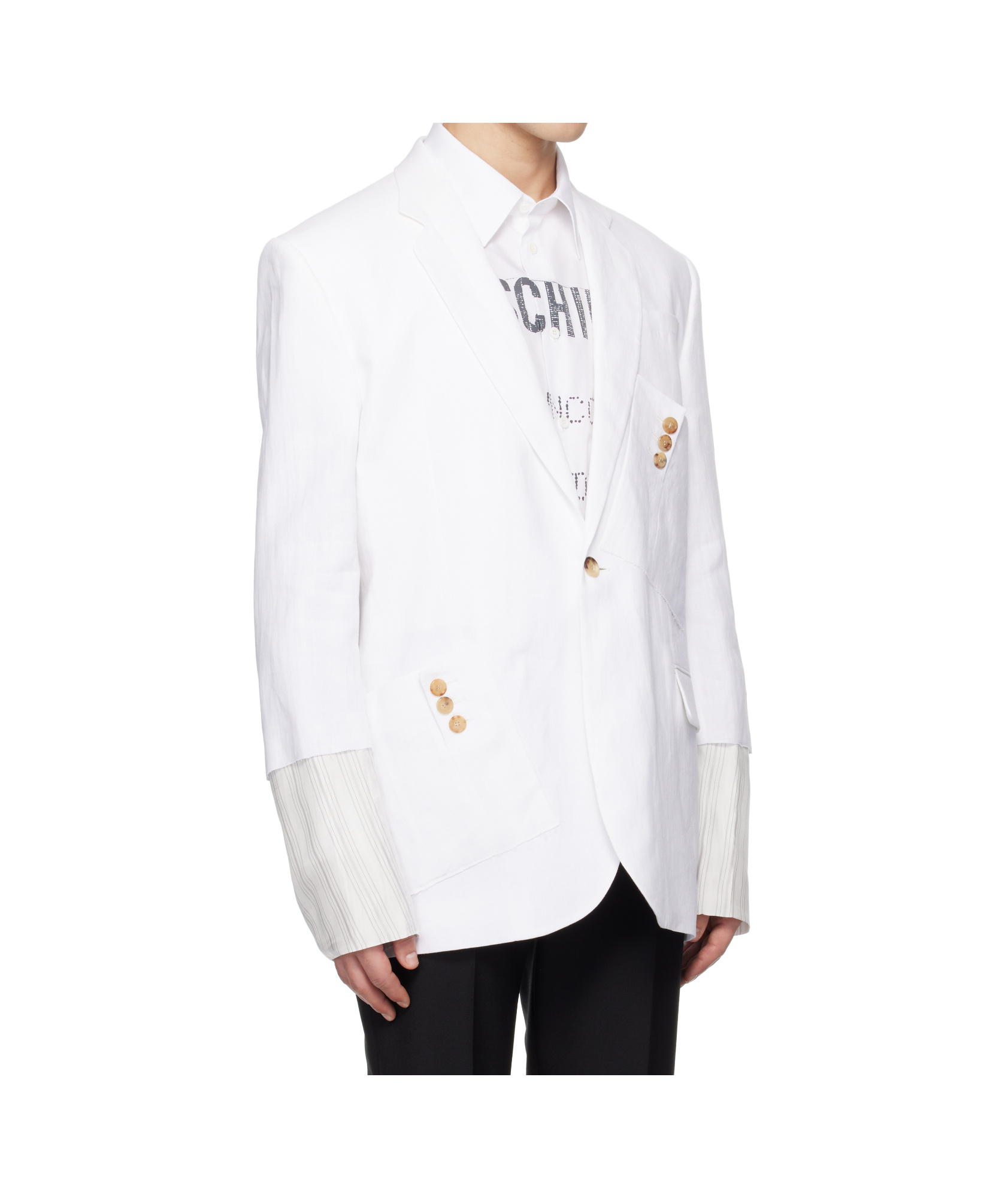 Moschino Cuff Details Blazer In White