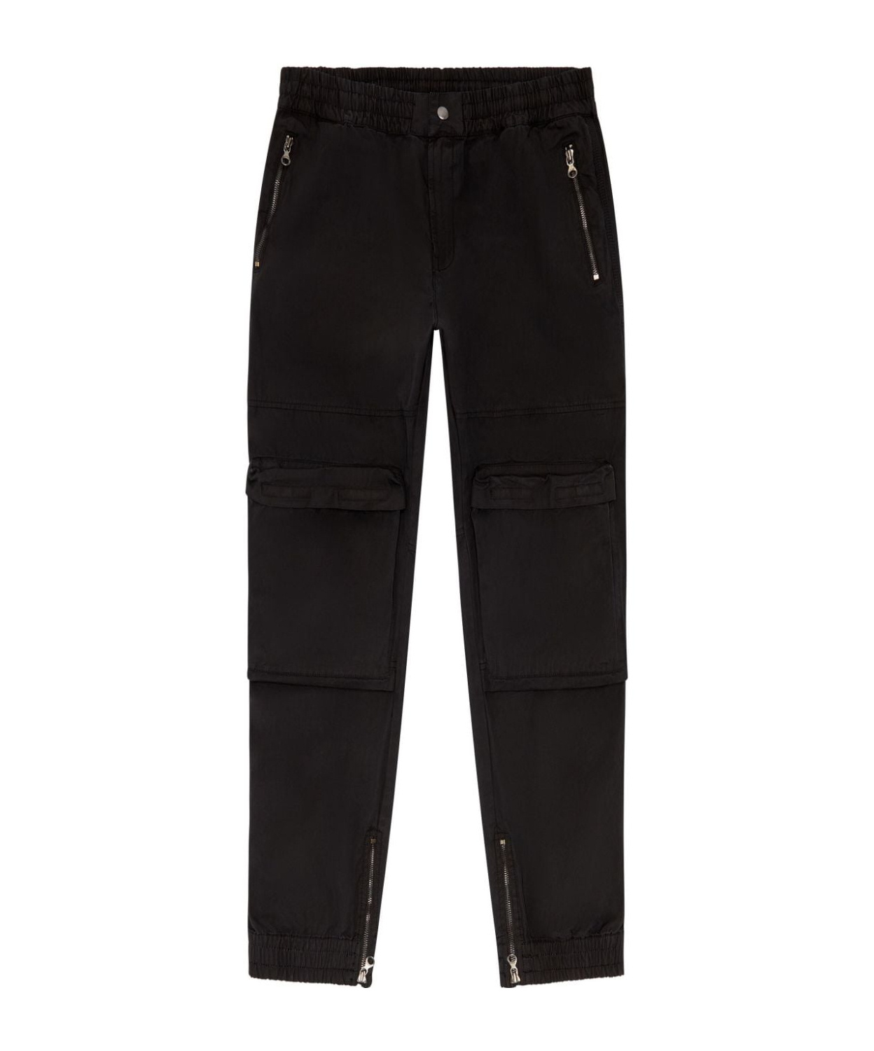 Diesel Multicolor Relaxed Fit Trousers With Drawstring Waist In Black