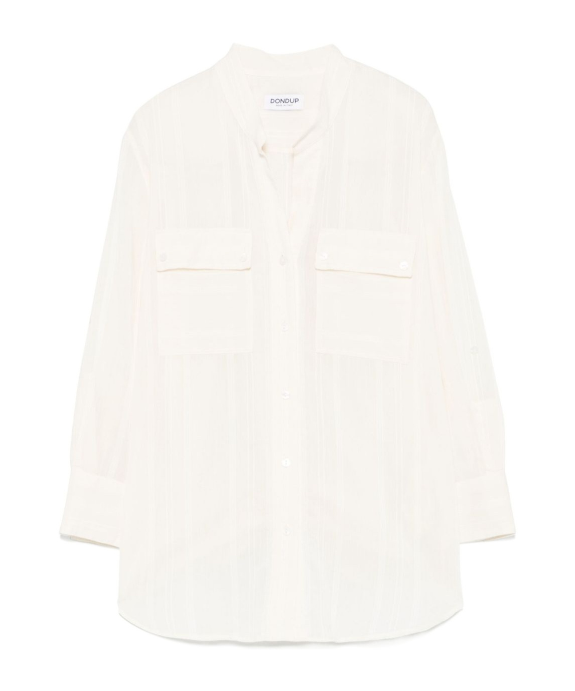 Dondup Relaxed Fit White Button-down Shirt With Chest Pockets