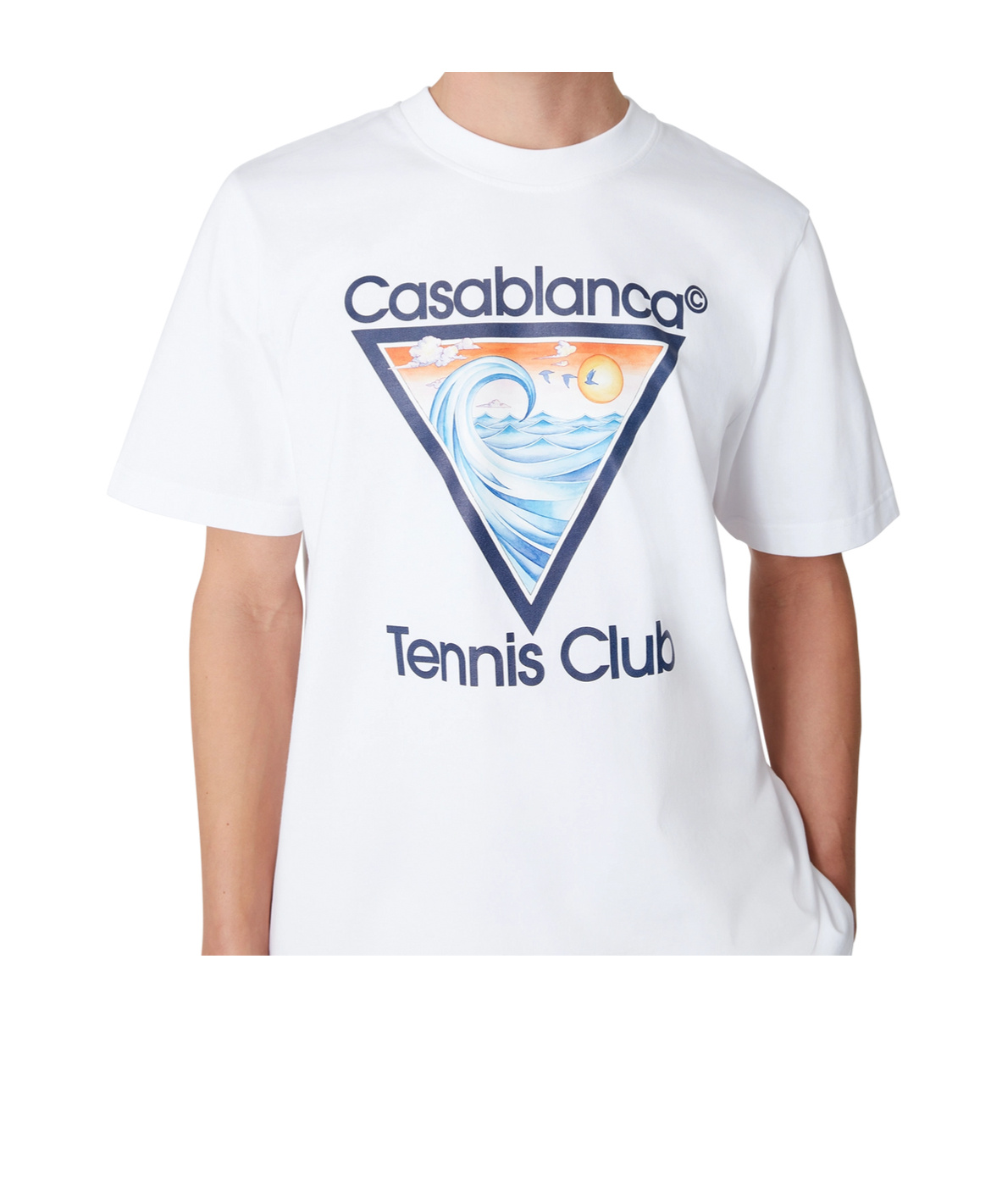 Casablanca White Tennis Club Print T-shirt In White