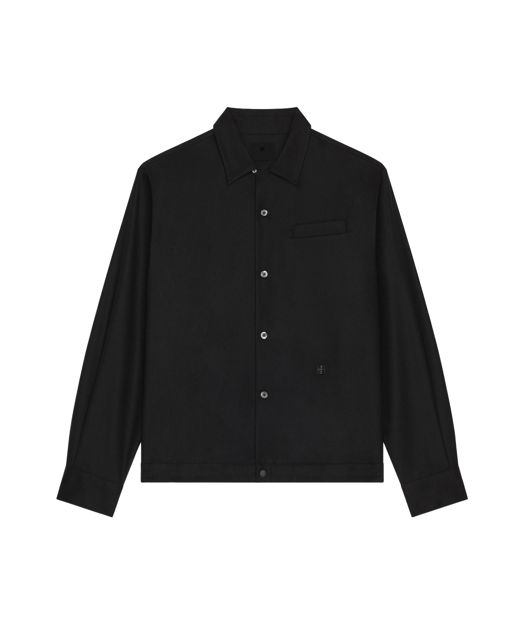 Givenchy Overshirt In Virgin Wool In Black
