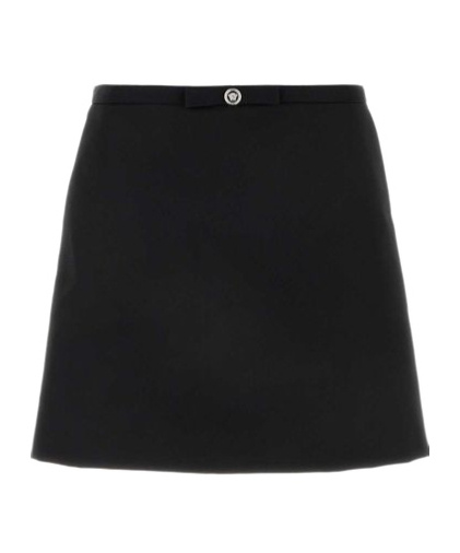 Shop Versace Zip-up Mini Skirt In Black