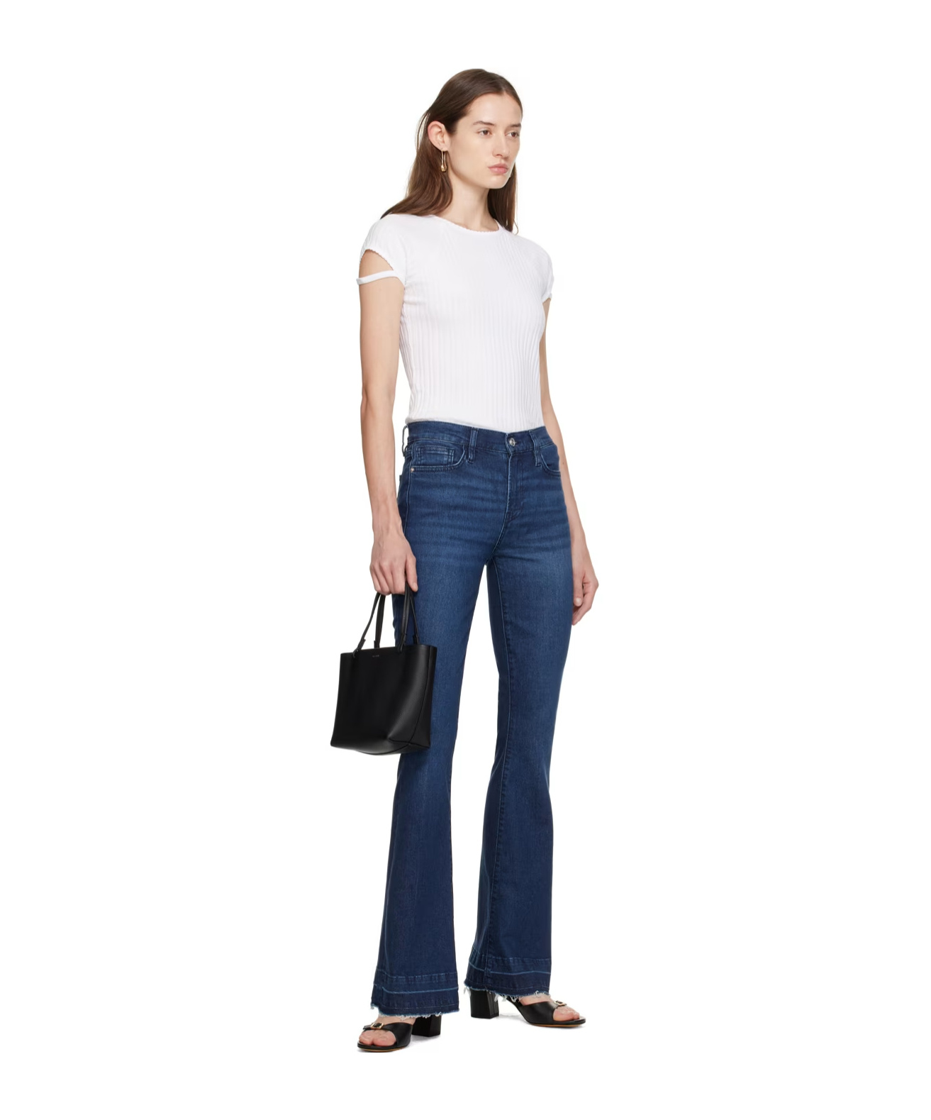 Frame High-rise Zipper Jeans In Blue