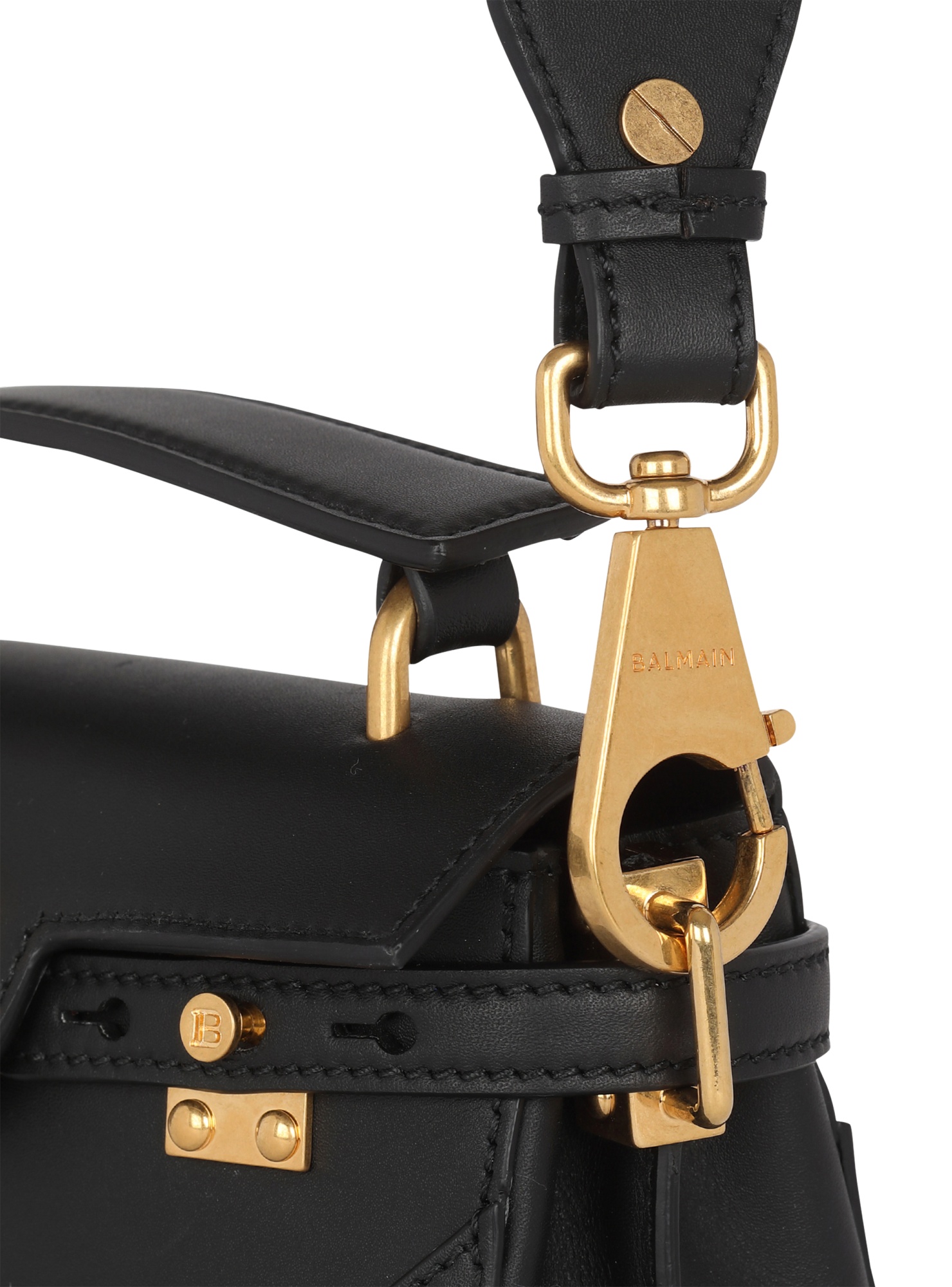 Balmain Small Top Handle B-buzz Bag In Black