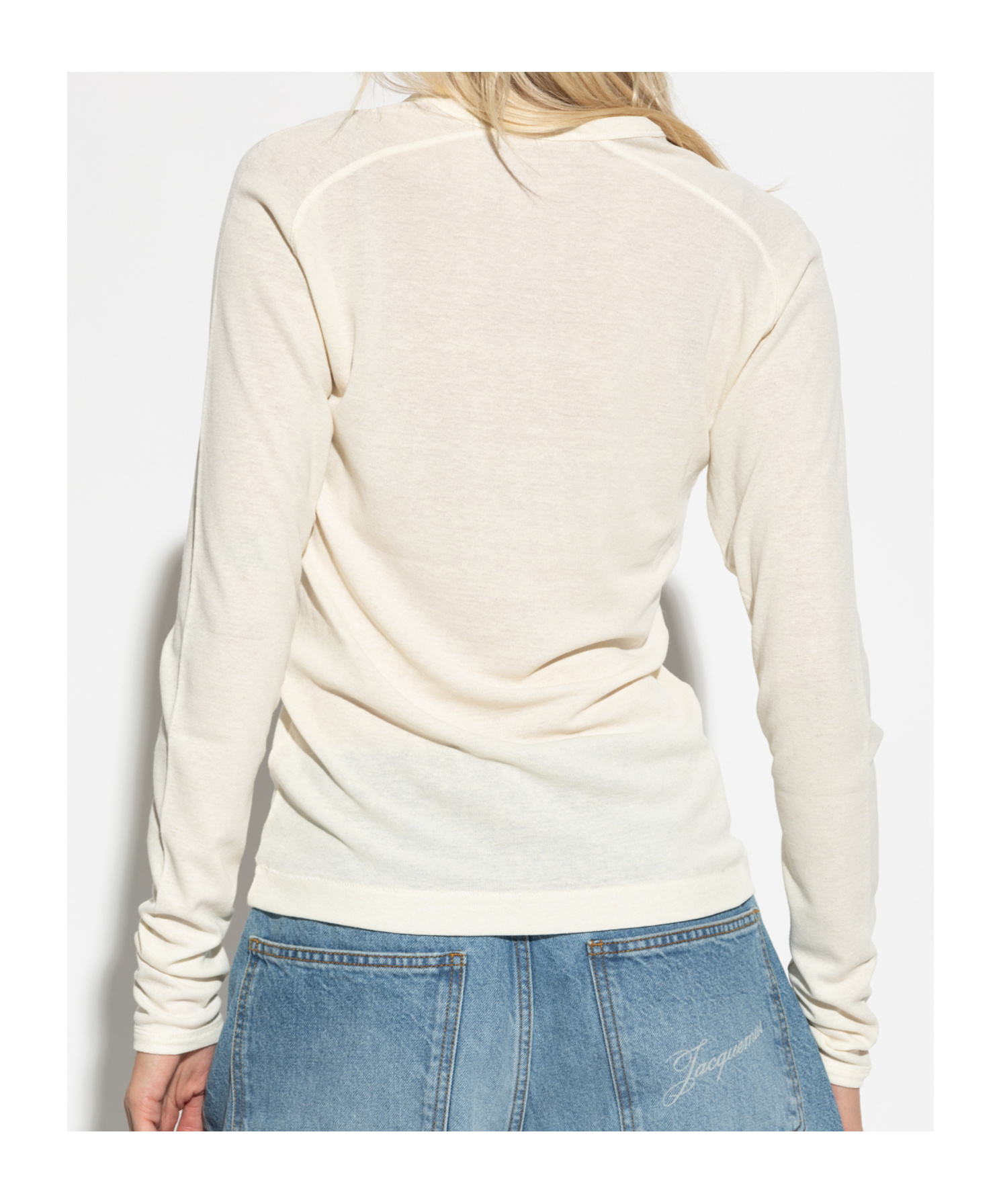 By Malene Birger Logo-embroidered Long-sleeve Top In Neutral