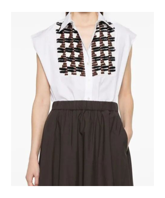 P.A.R.O.S.H SEQUIN-EMBELLISHED SLEEVELESS SHIRT