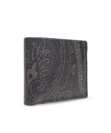 Etro Paisley-print Bi-fold Wallet In Black