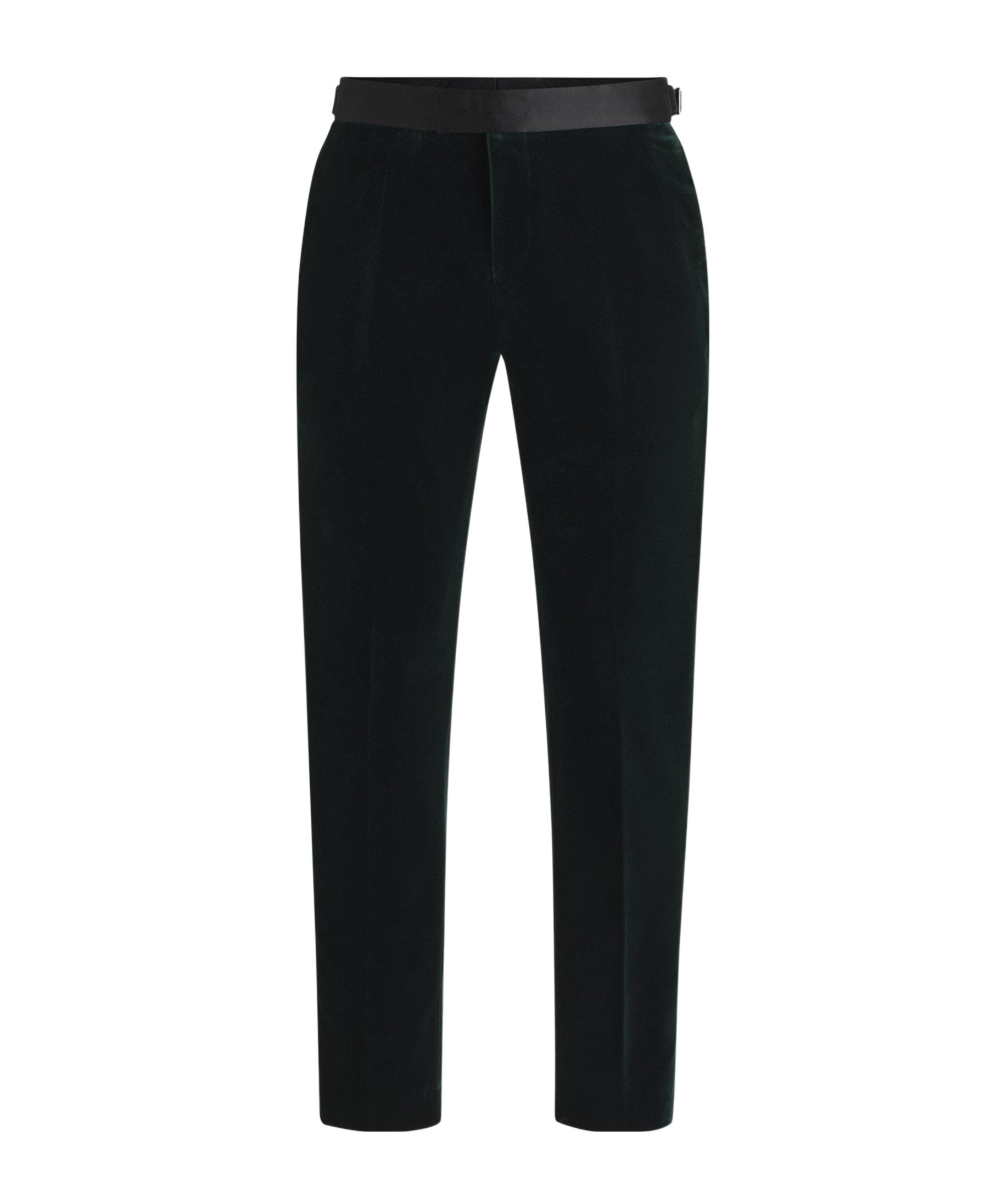 Hugo Boss Velvet Tailored Trousers In Black