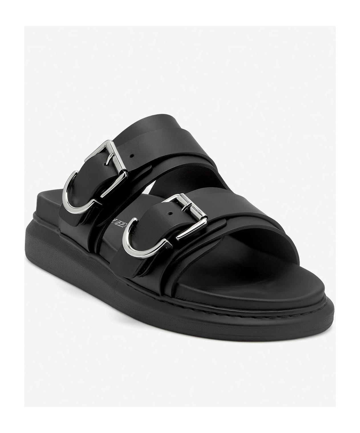 Shop Alexander Mcqueen Buckle-strap Sandals In Black