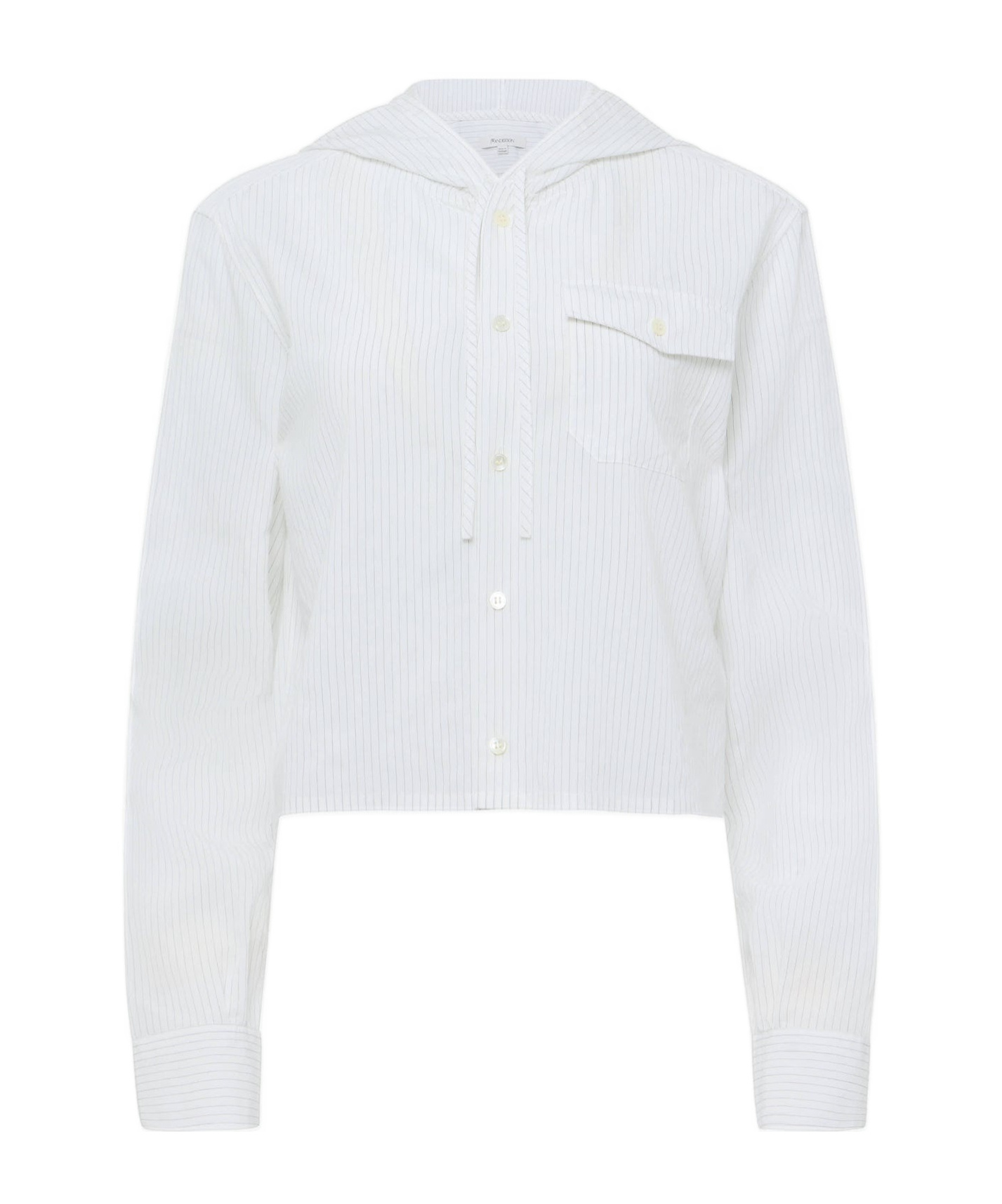 Jw Anderson Cropped Hooded Shirt In White