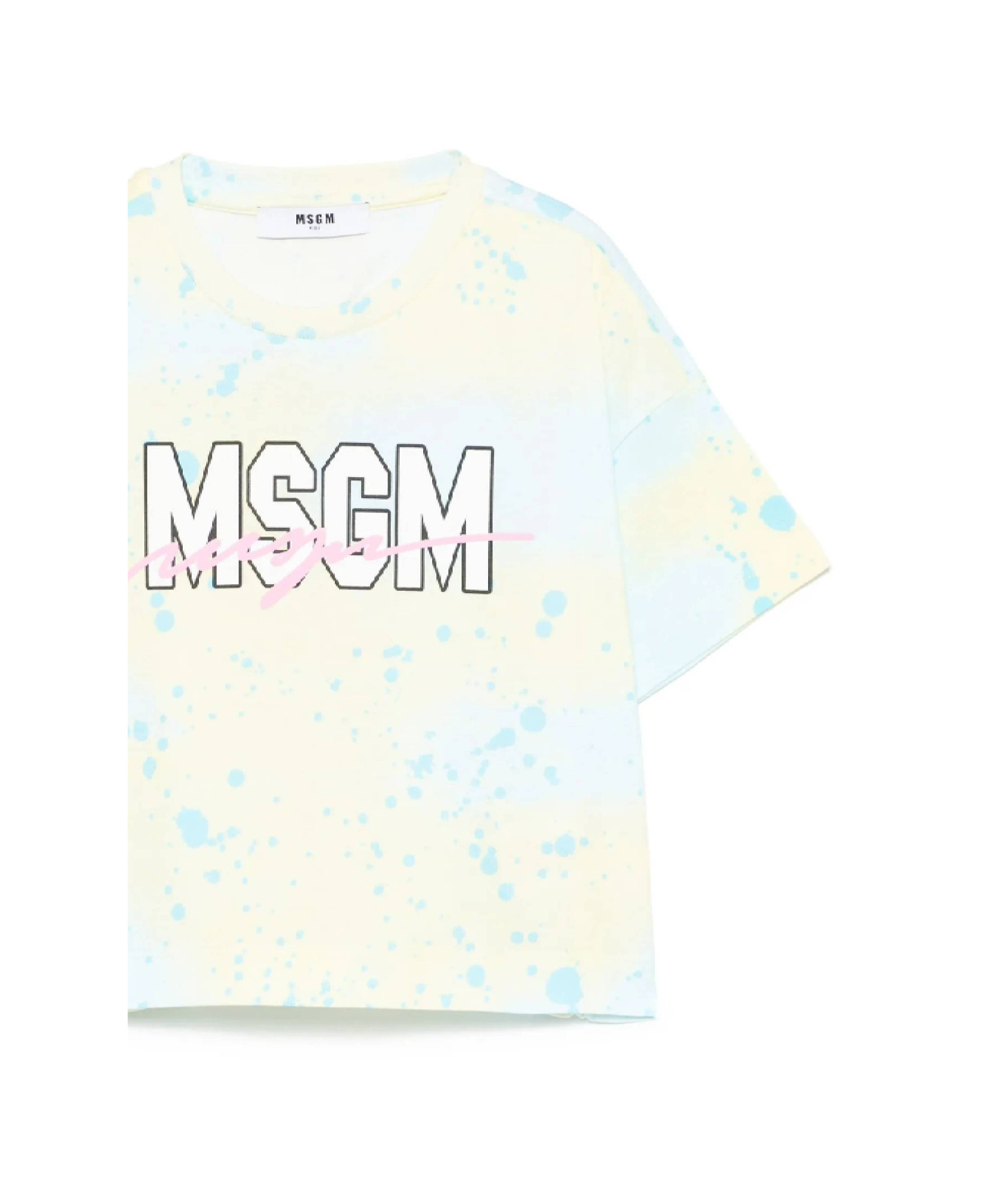 Msgm Paint-splatter T-shirt In White