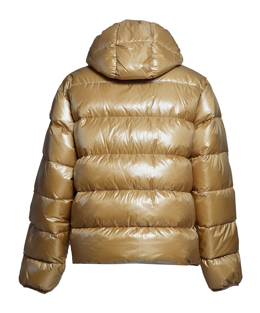 Aspesi Budd Puffer Jacket In Shiny Beige Fabric In Multicolor