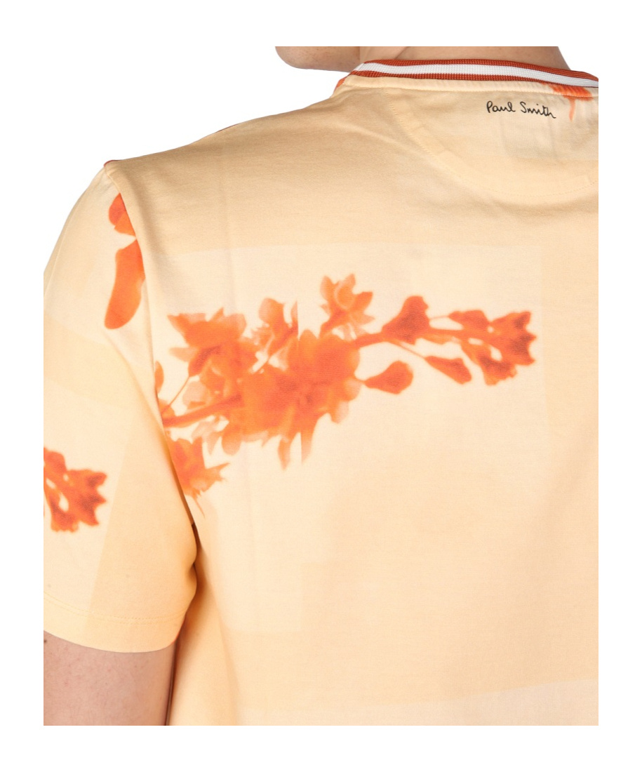 Paul Smith Stem Floral T-shirt In Nude