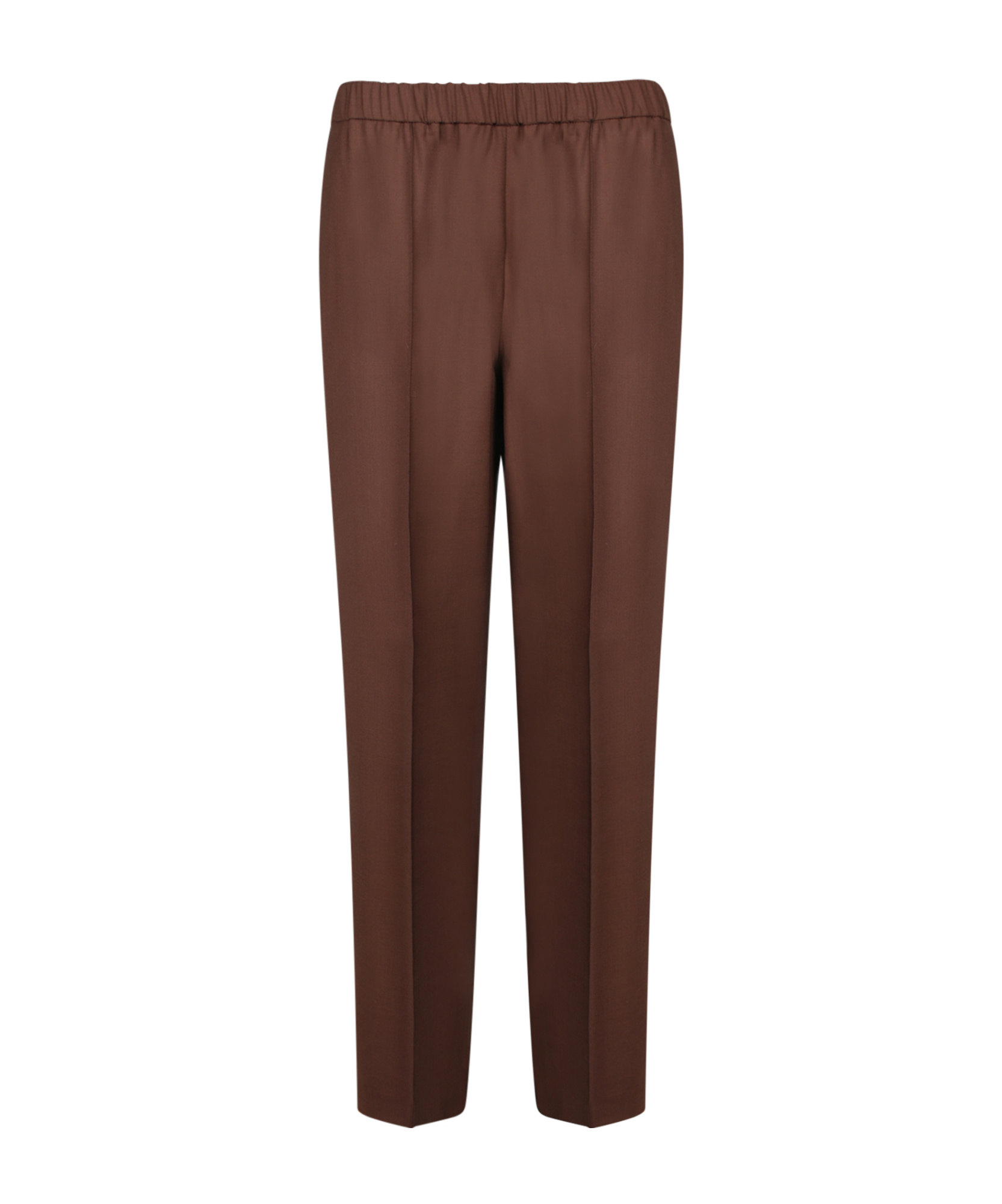 Fabiana Filippi Elastic-waist Side-seam Trousers In Brown