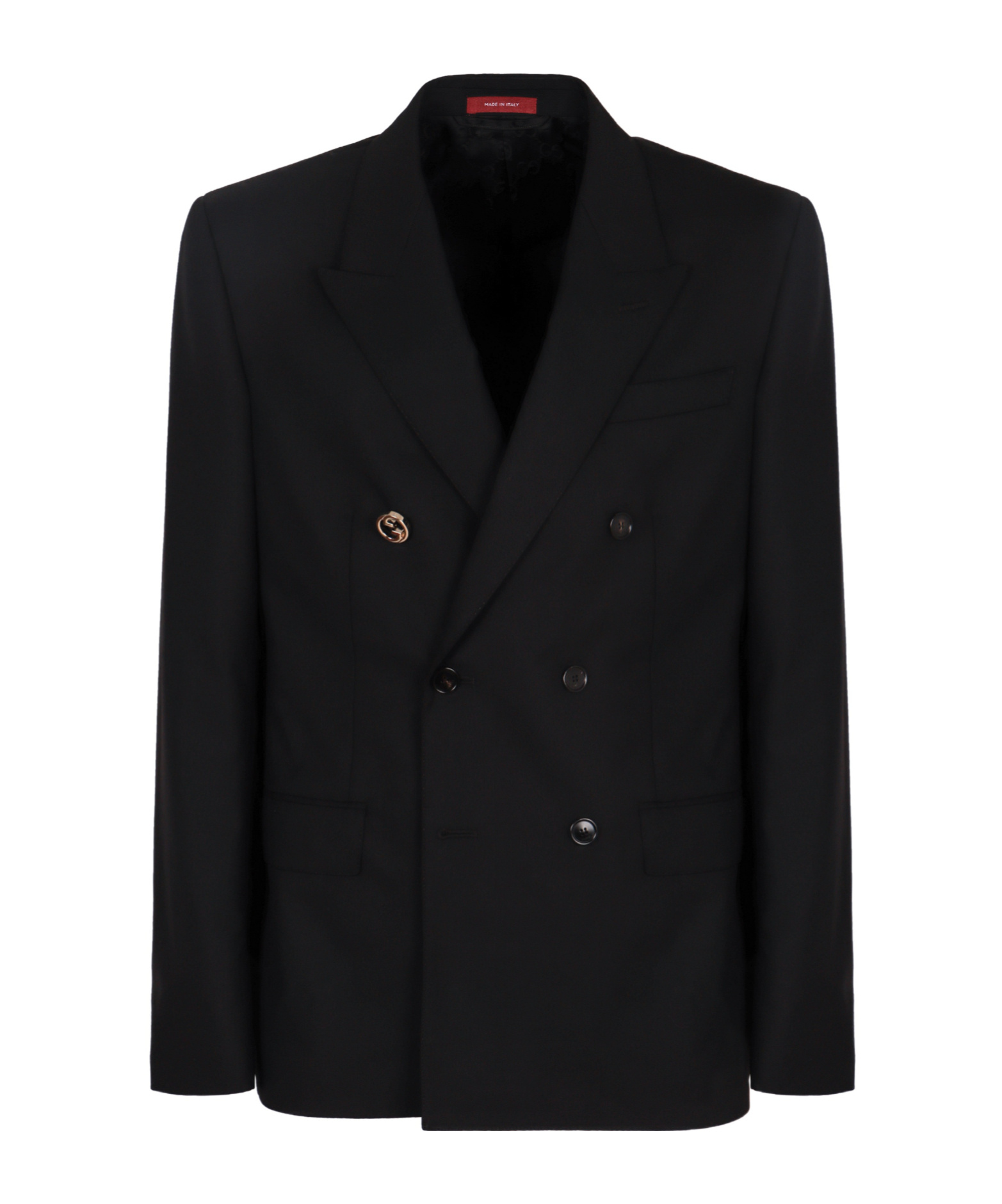 Gucci Double-breasted Wool Jacket In Black