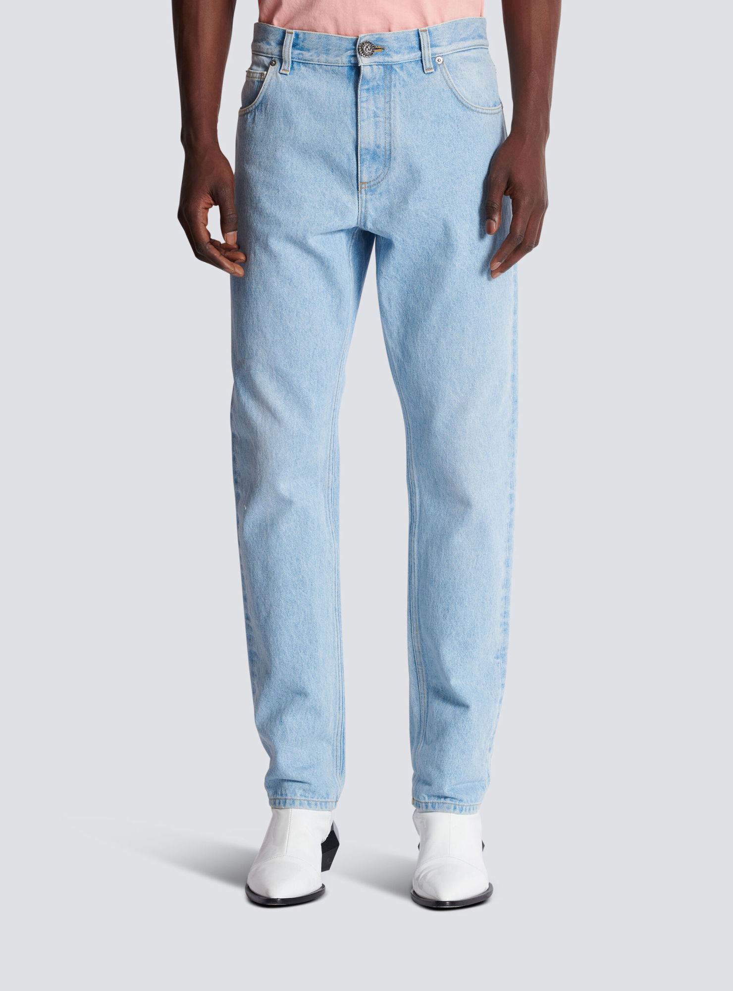 Balmain Mid-rise Straight Jeans In Blue