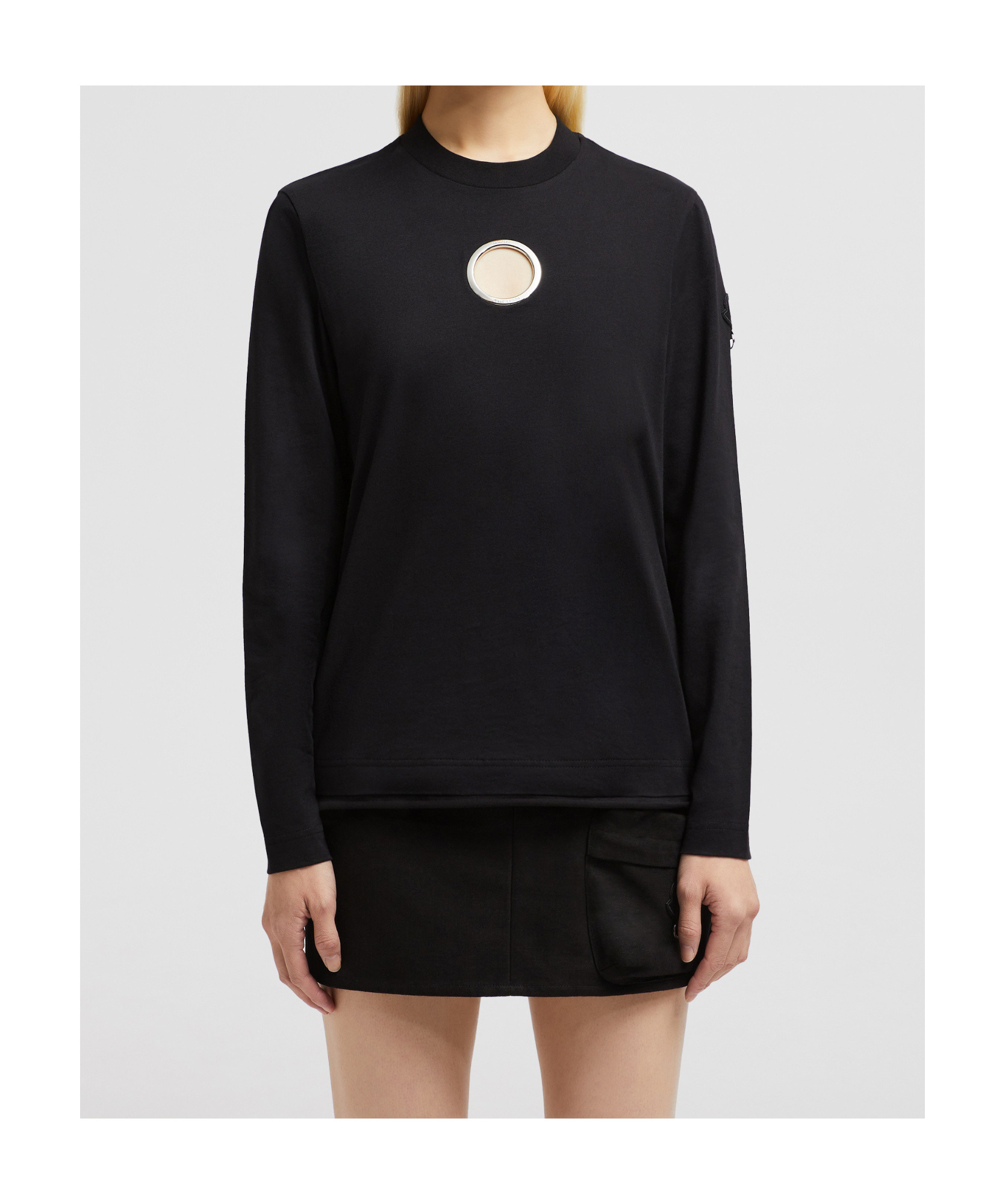 Moncler Long-sleeved T-shirt In Black