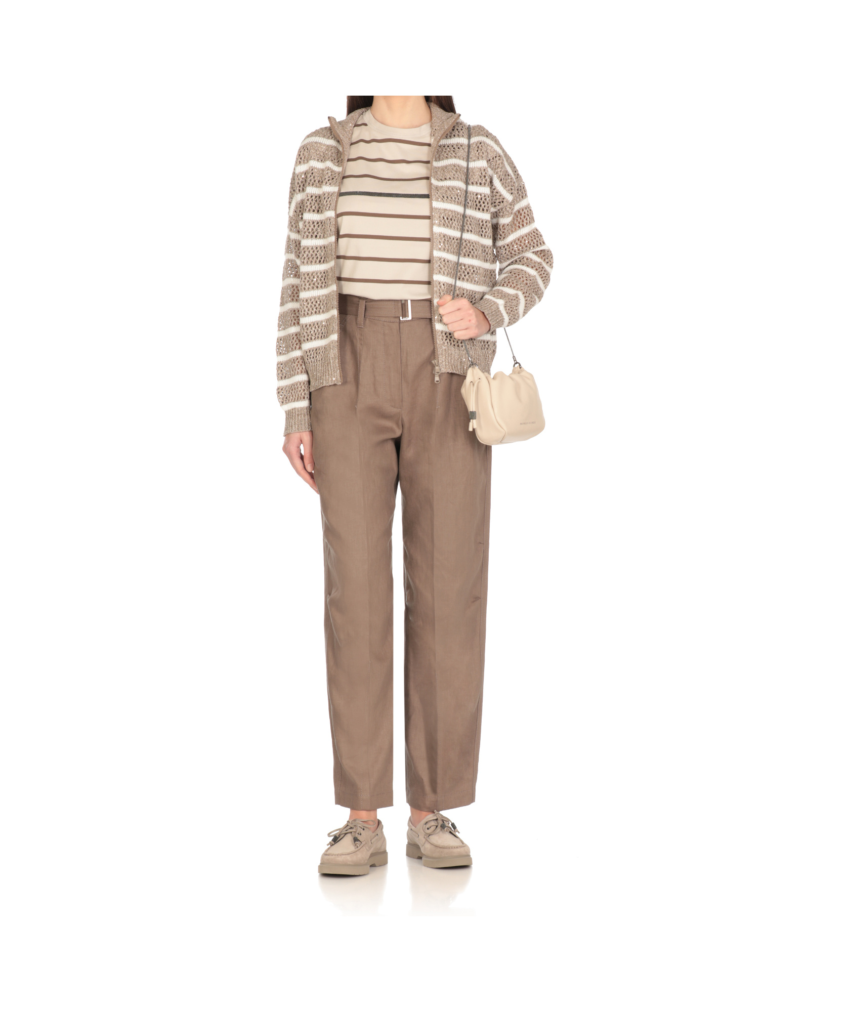 Brunello Cucinelli Straight Casual Pants In Nude