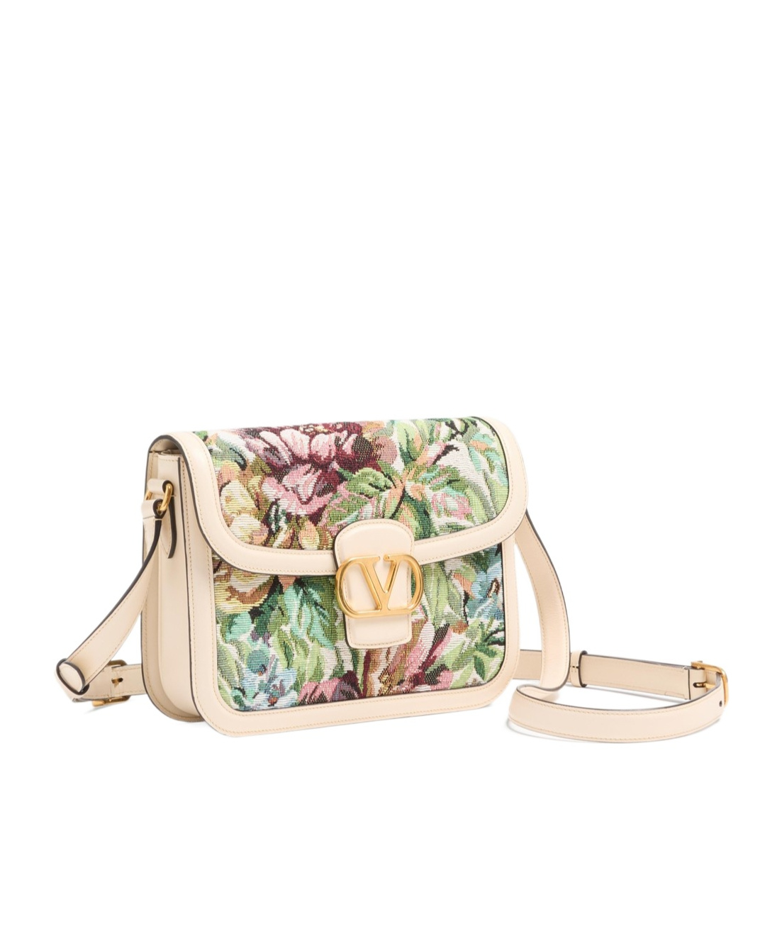 Valentino 9 To 5 Jacquard Voyage Vlogo Shoulder Bag In Nude
