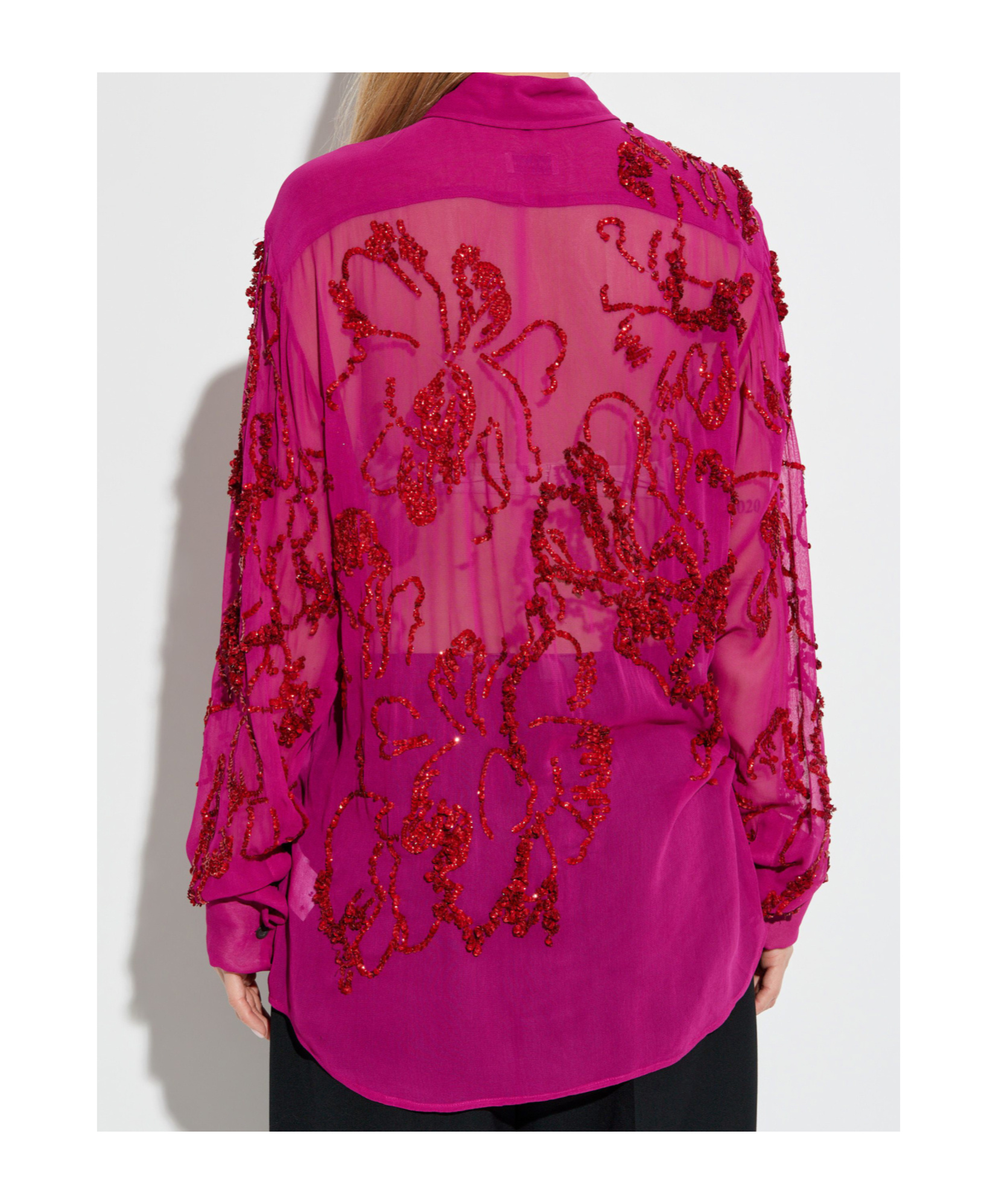 Dries Van Noten Lapel Long-sleeved Shirt In Pink