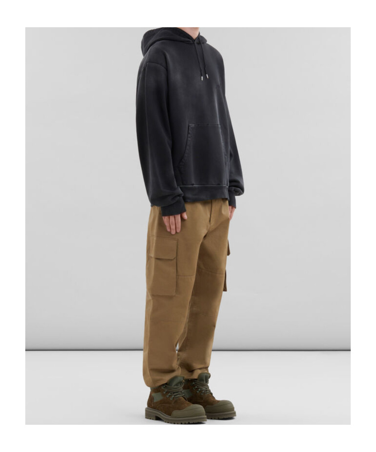 Marni Bleached-effect Cotton Hoodie In Black