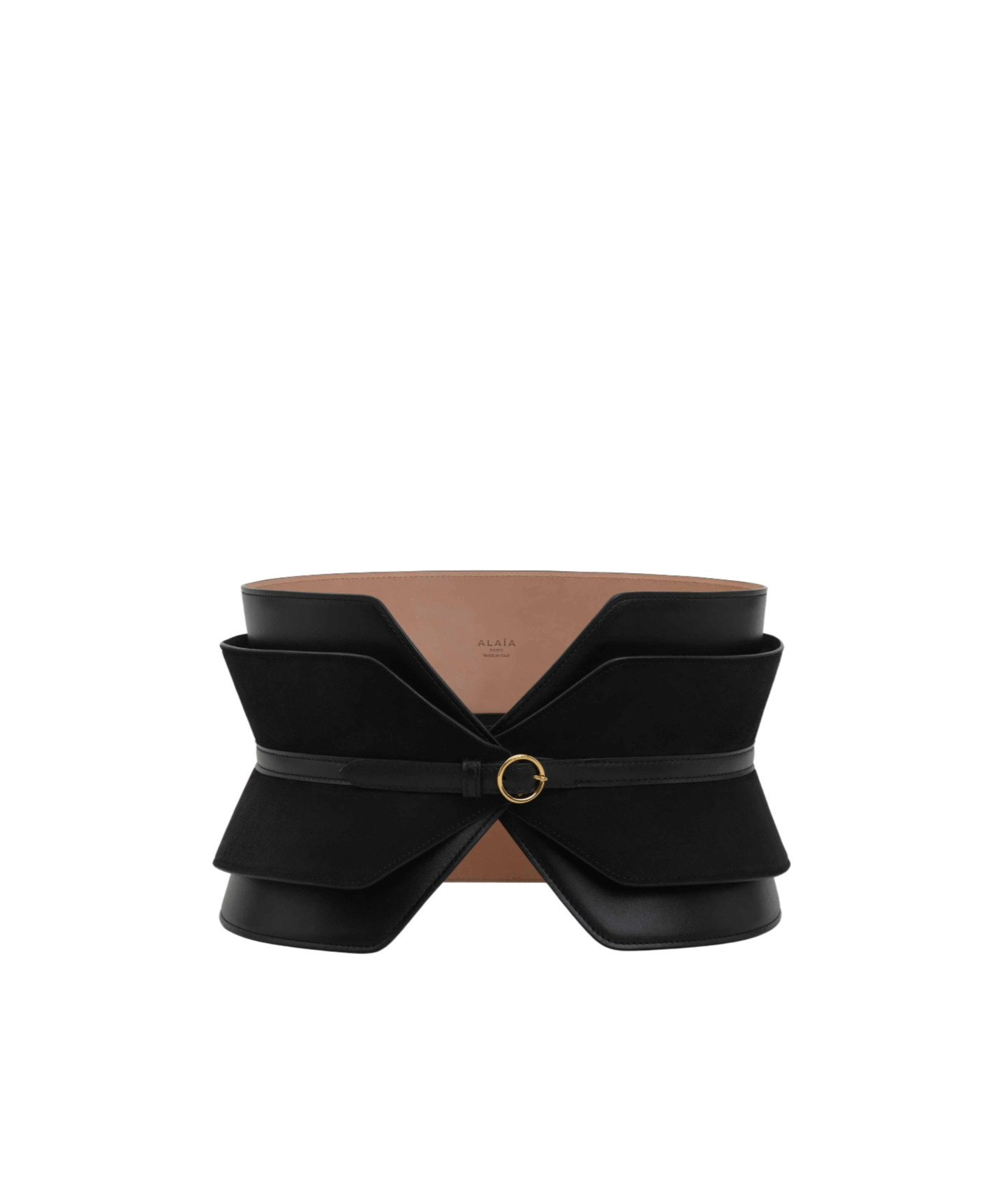 Alaïa Leather And Suede Waist Belt In Black