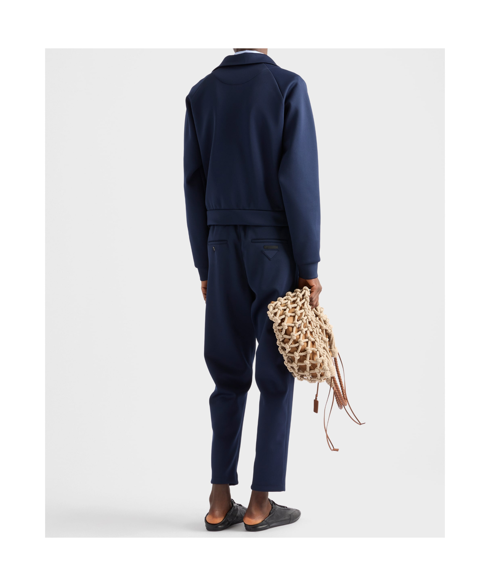 Prada Technical Fabric Cardigan In Blue