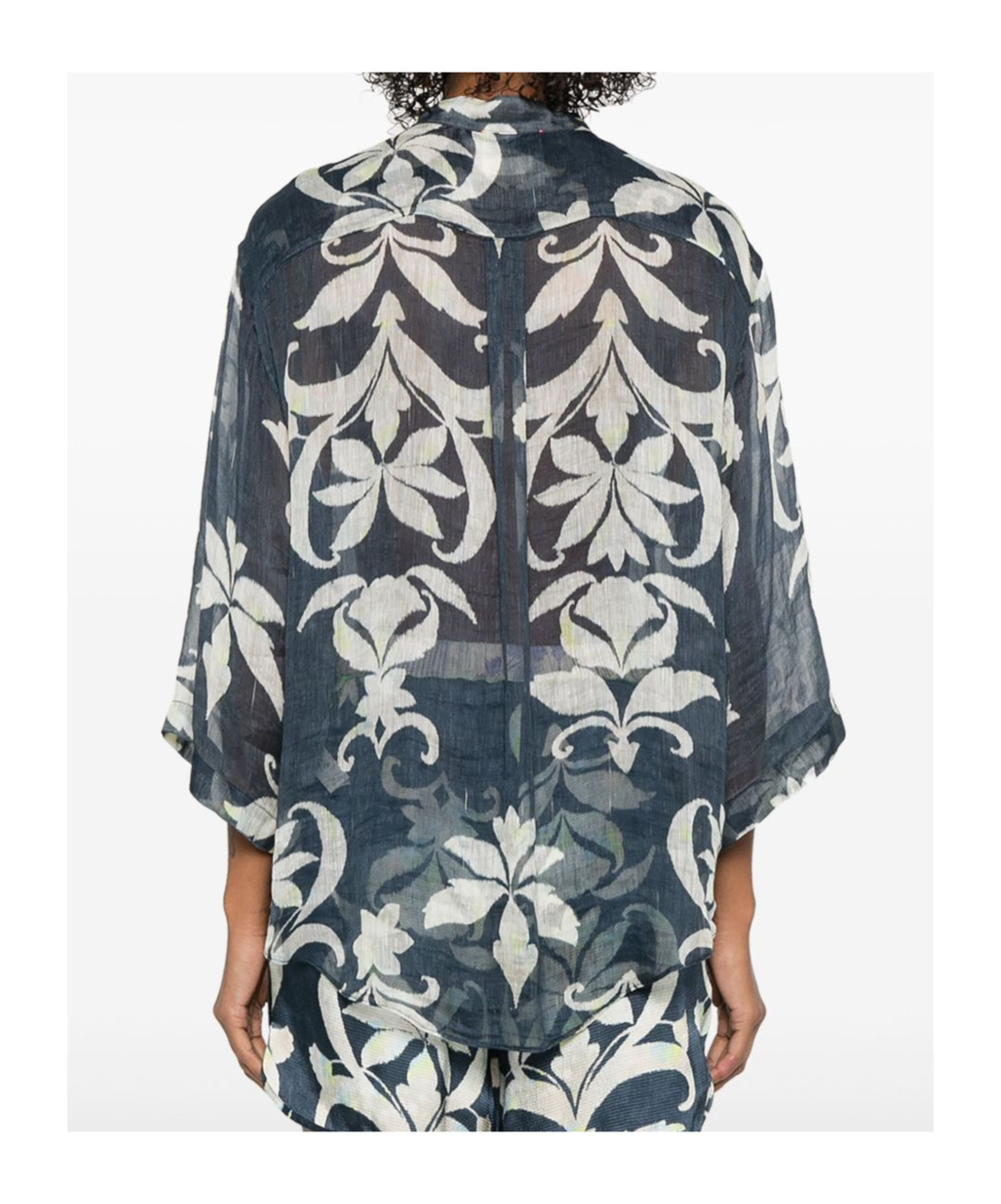 Shop Forte Forte Patterned Button-up Shirt In Blue