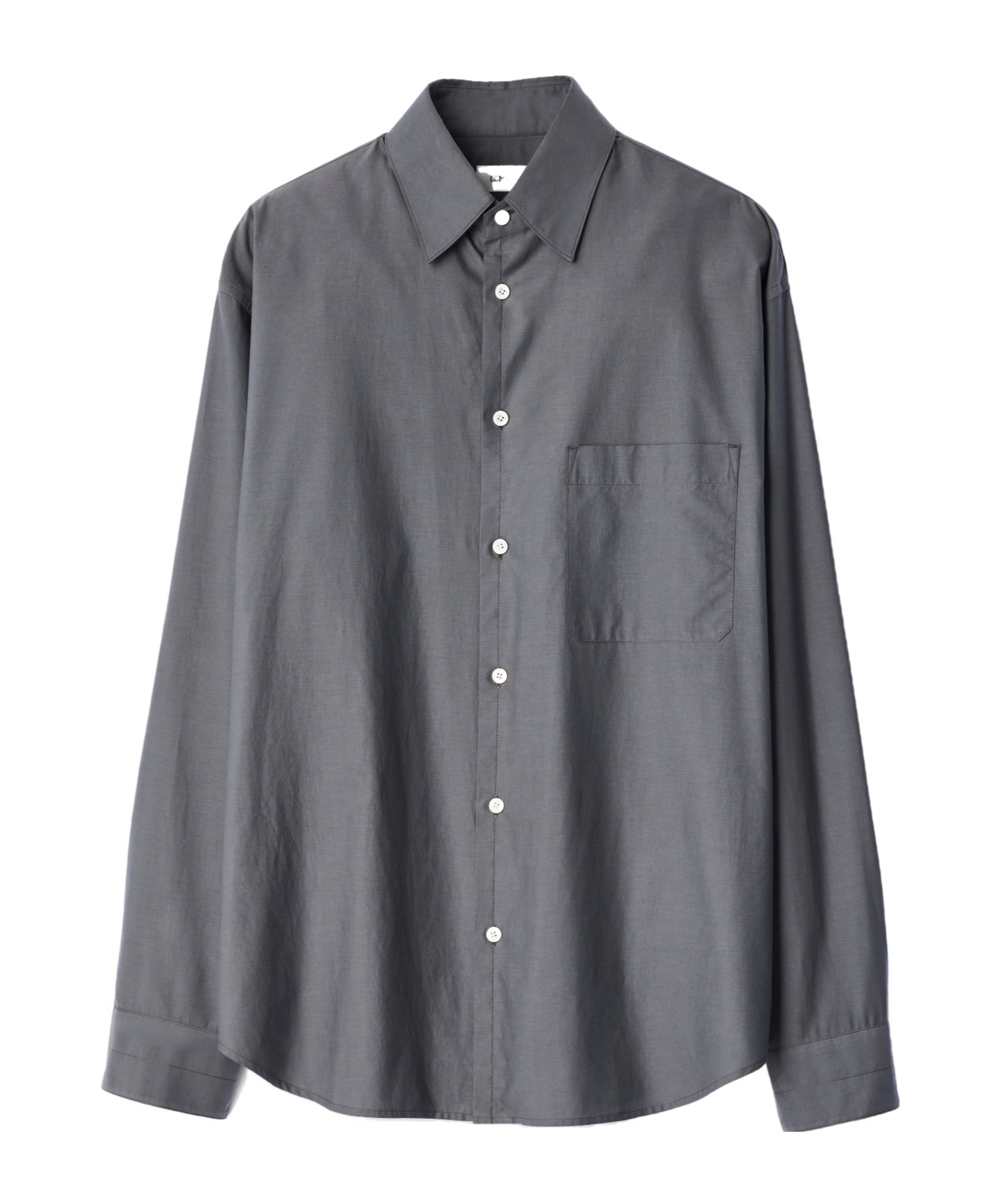 Lemaire Regular Shirt In Washed Cotton Silk In Silver