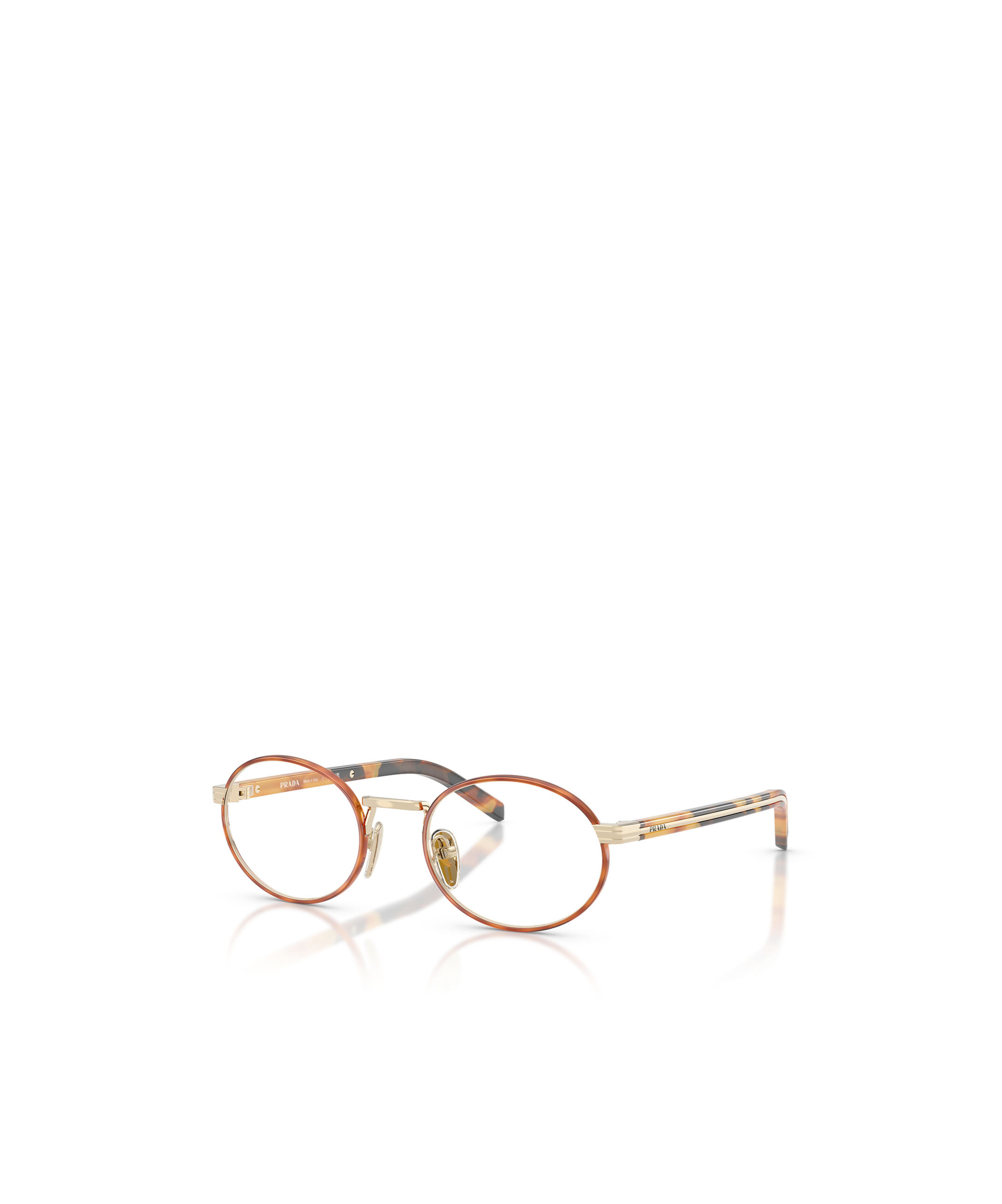 Prada Round Frame Mirror In Nude