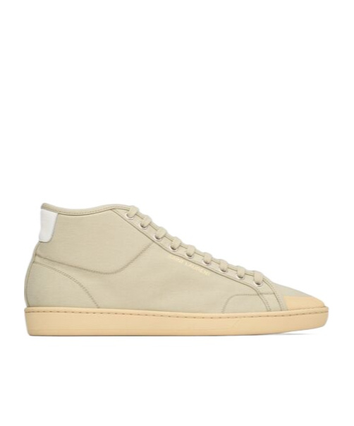 Saint Laurent Court Classic Sl/39 Canvas Sneakers In Nude