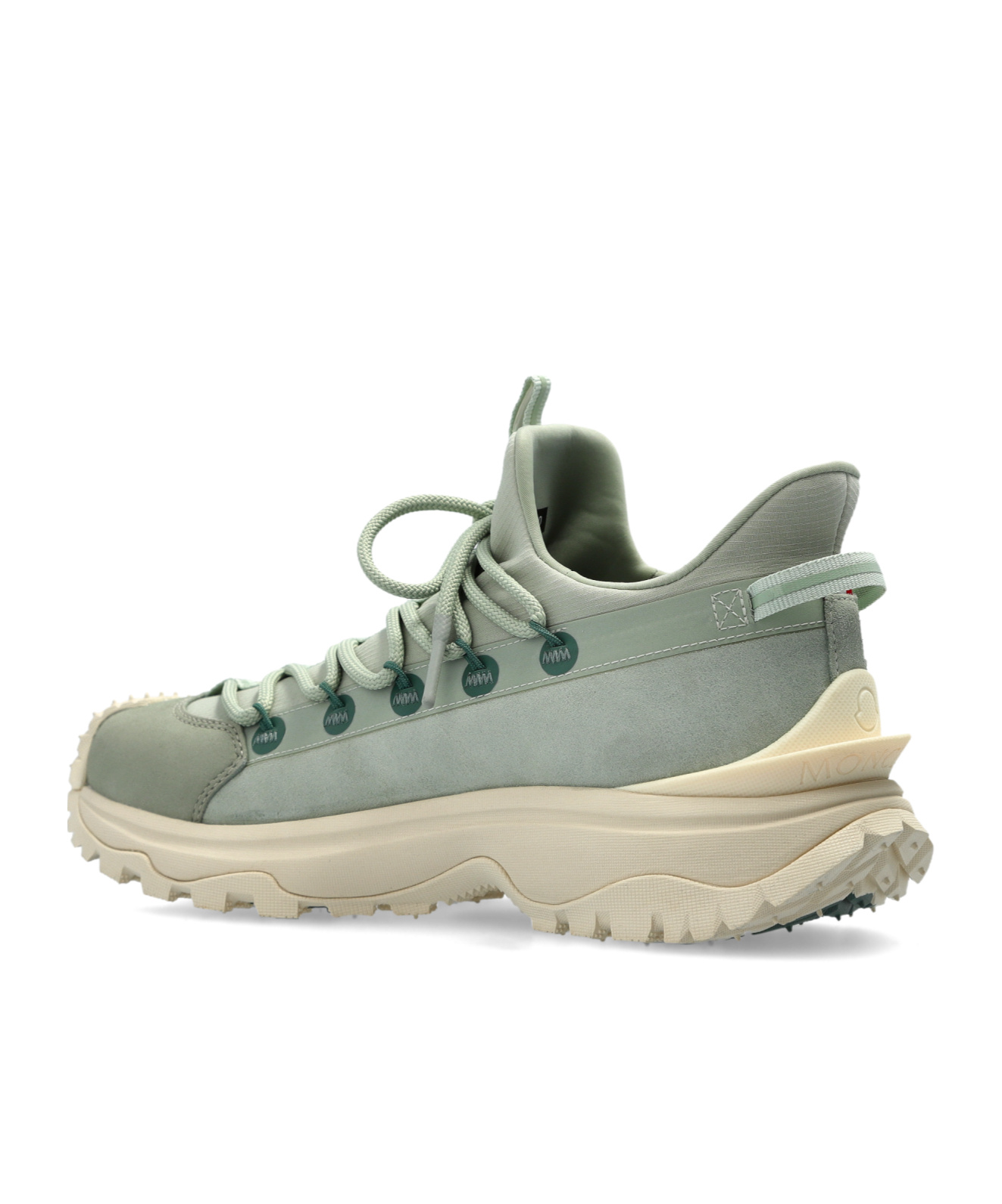 Shop Moncler Trailgrip Lite 2 Leather Suede Trainers In Green