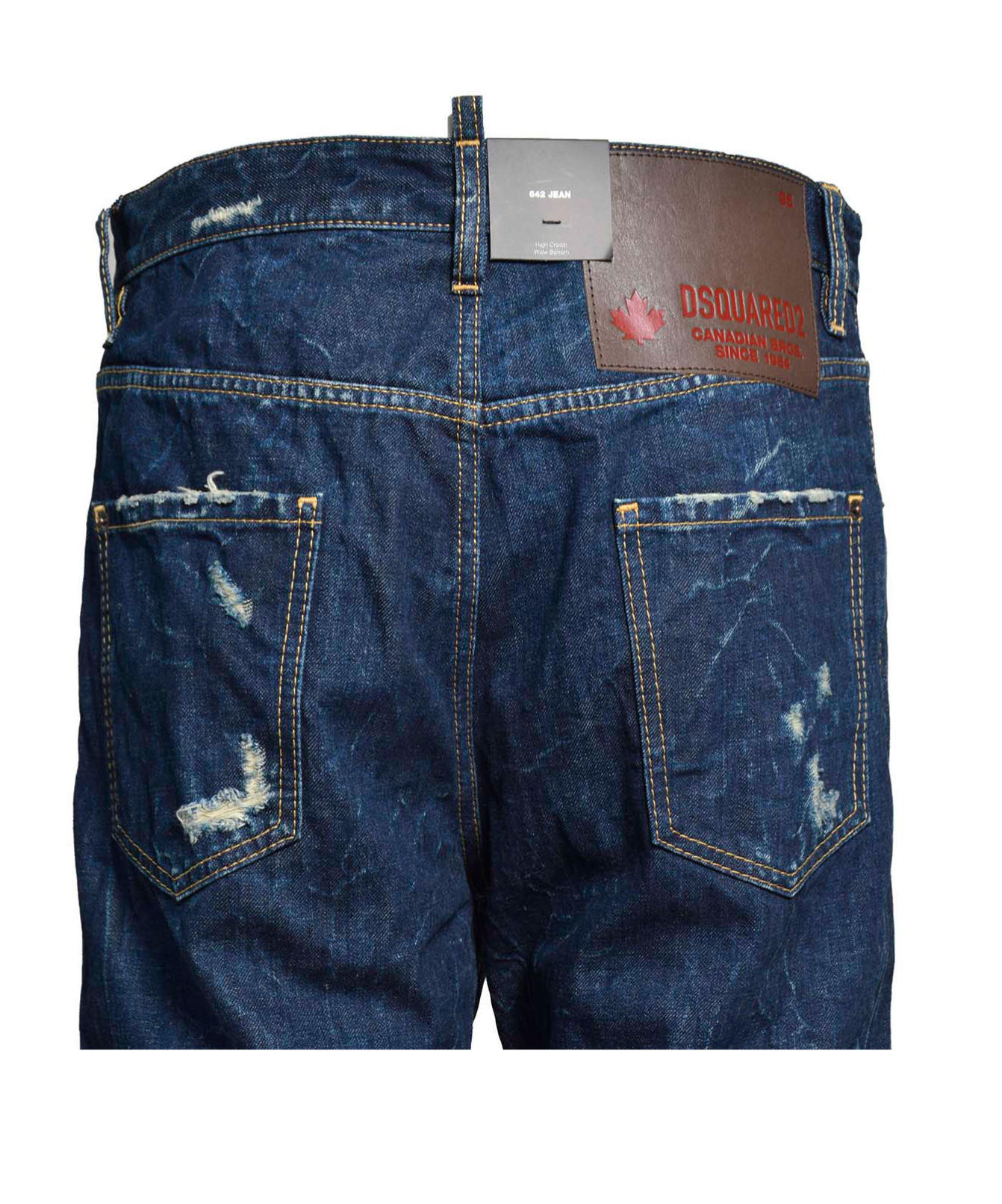Dsquared2 Blue Jeans With Belt Loops And Logo Patch On The Rear In Blue