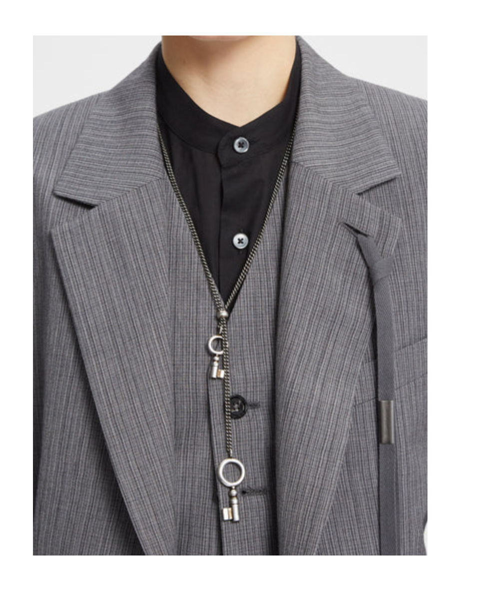 Ann Demeulemeester Pama Key Necklace In Metallic