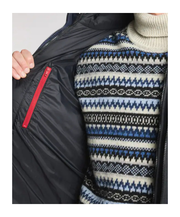 Fay Quilted Down Hooded Jacket In Blue
