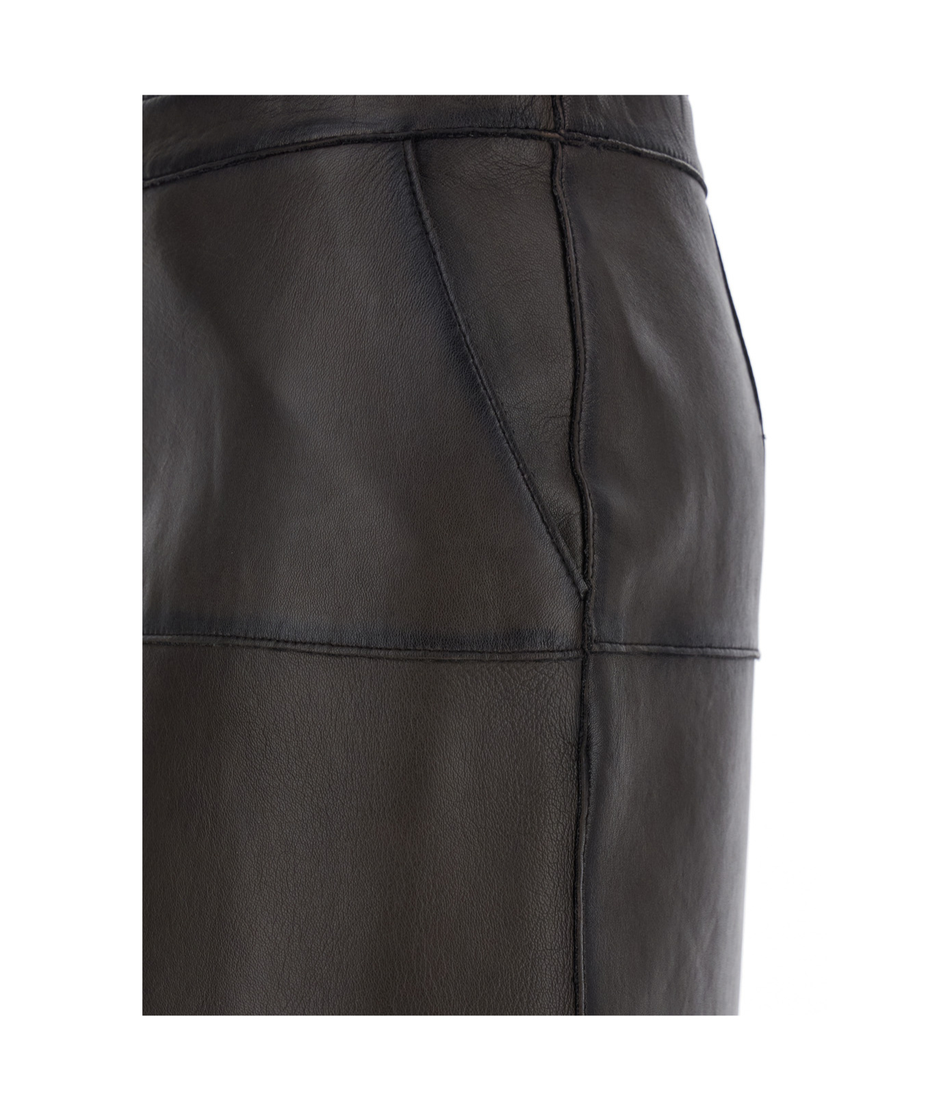 P.a.r.o.s.h Midi Skirt With High Waist Design In Brown