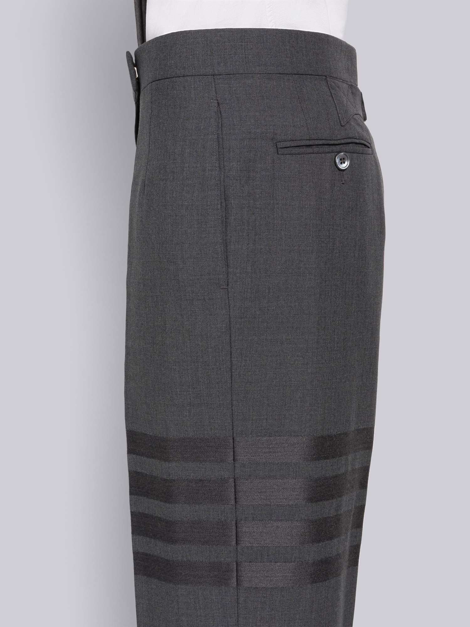 THOM BROWNE 4-BAR STRIPE CROPPED WOOL TROUSERS