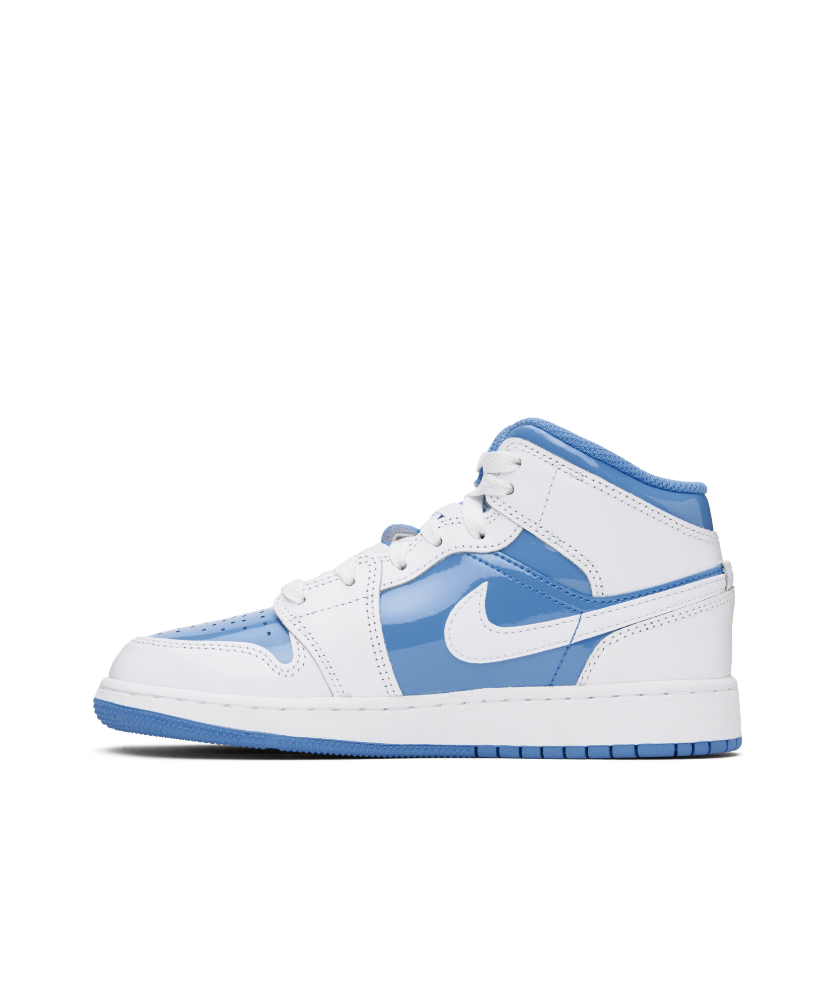 Nike Big Kids White & Blue Air Jordan 1 Mid Se Sneakers In White/legendary Blue