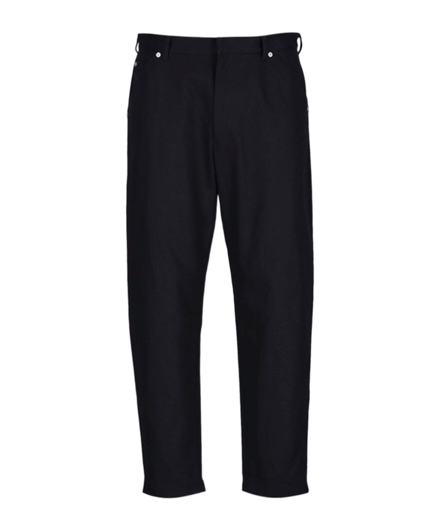 Prada Triangle-logo Tapered-leg Jeans In Black