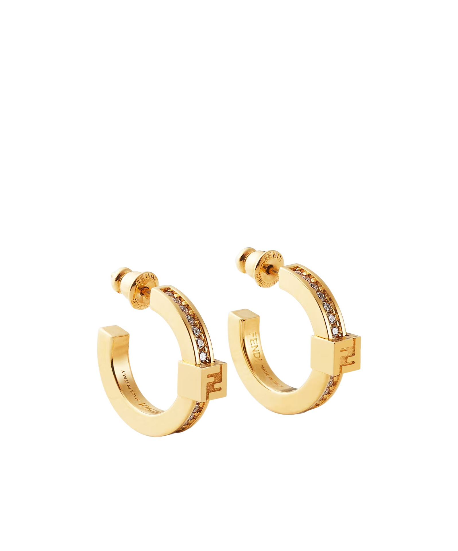 Fendi Small Hoop Earrings In Gold