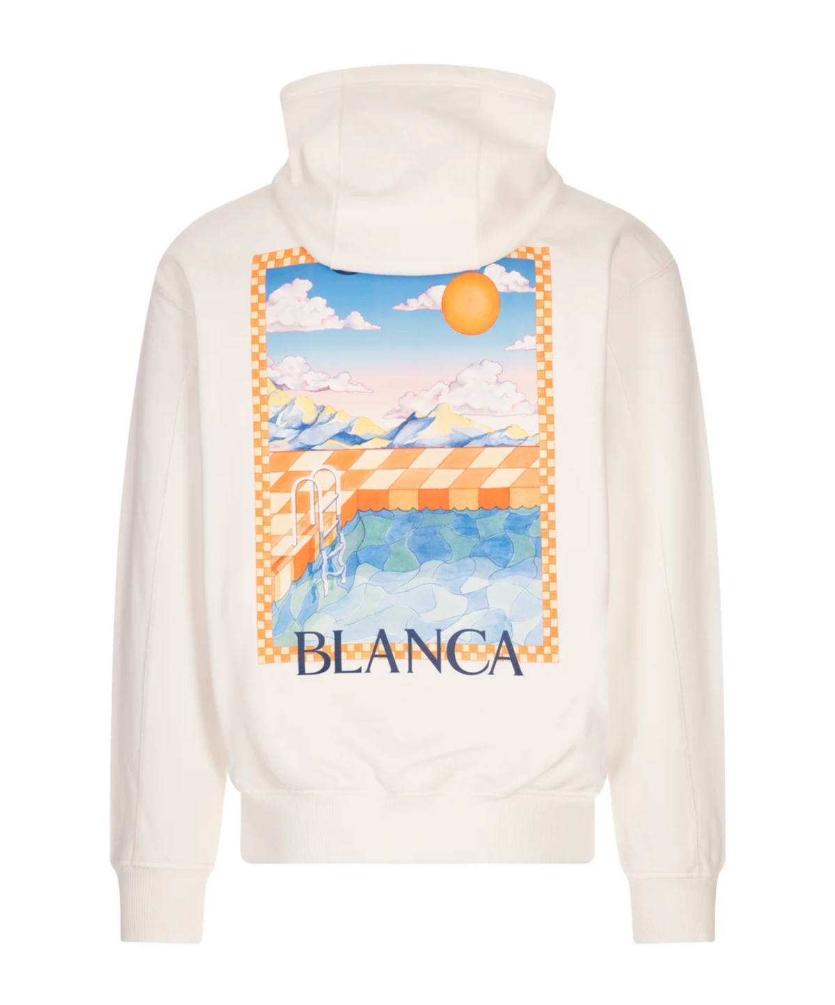Casablanca Surreal Pool Printed Hoodie In White