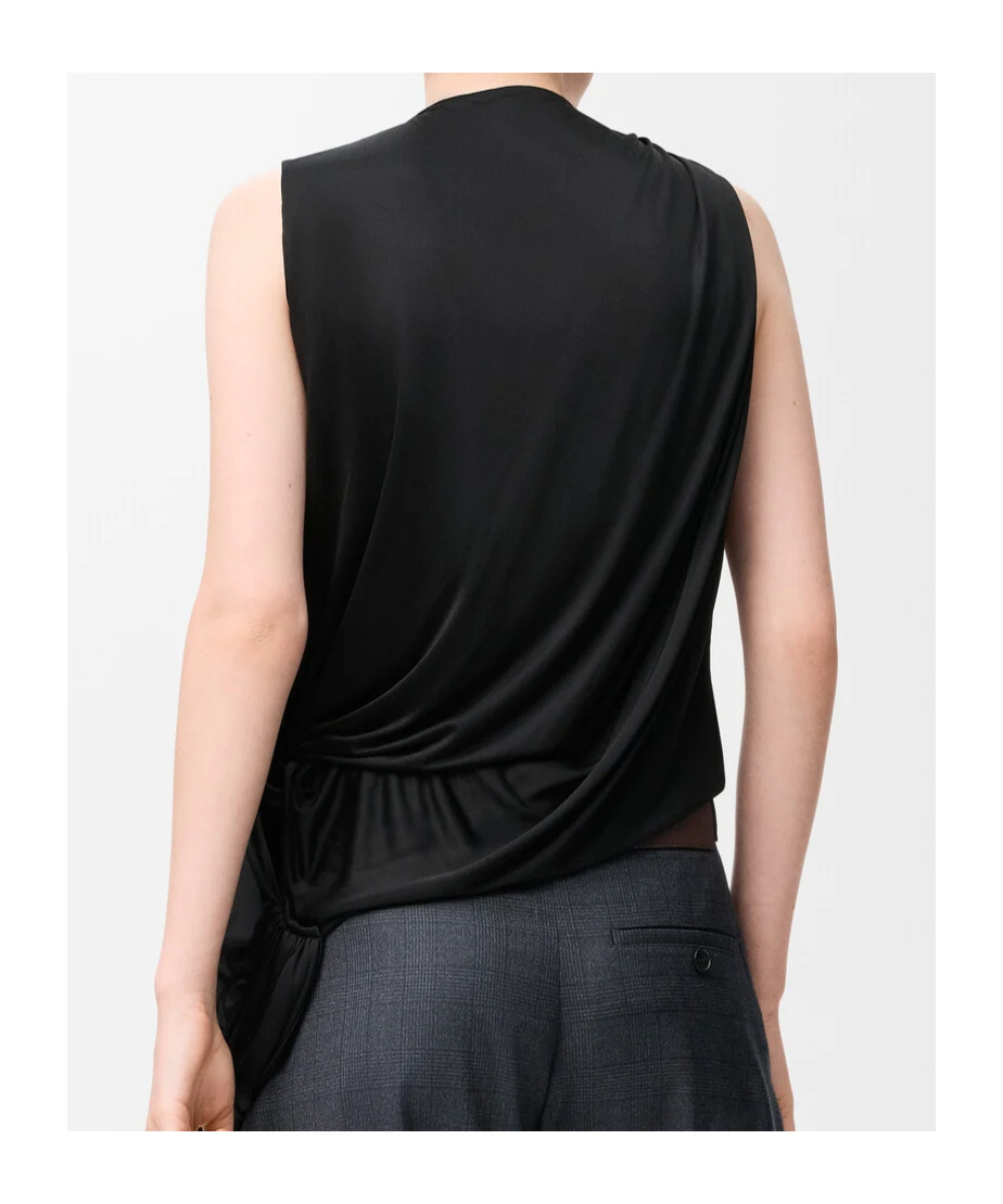 Loewe Draped Sleeveless Top In Black