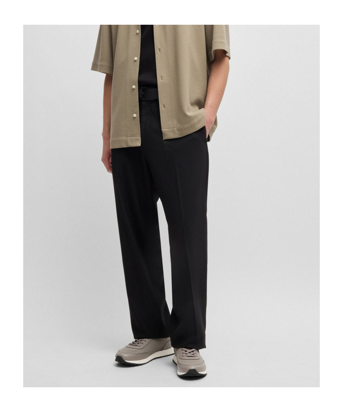 Hugo Boss Fabric Low-top Athletic Sneakers In Gray