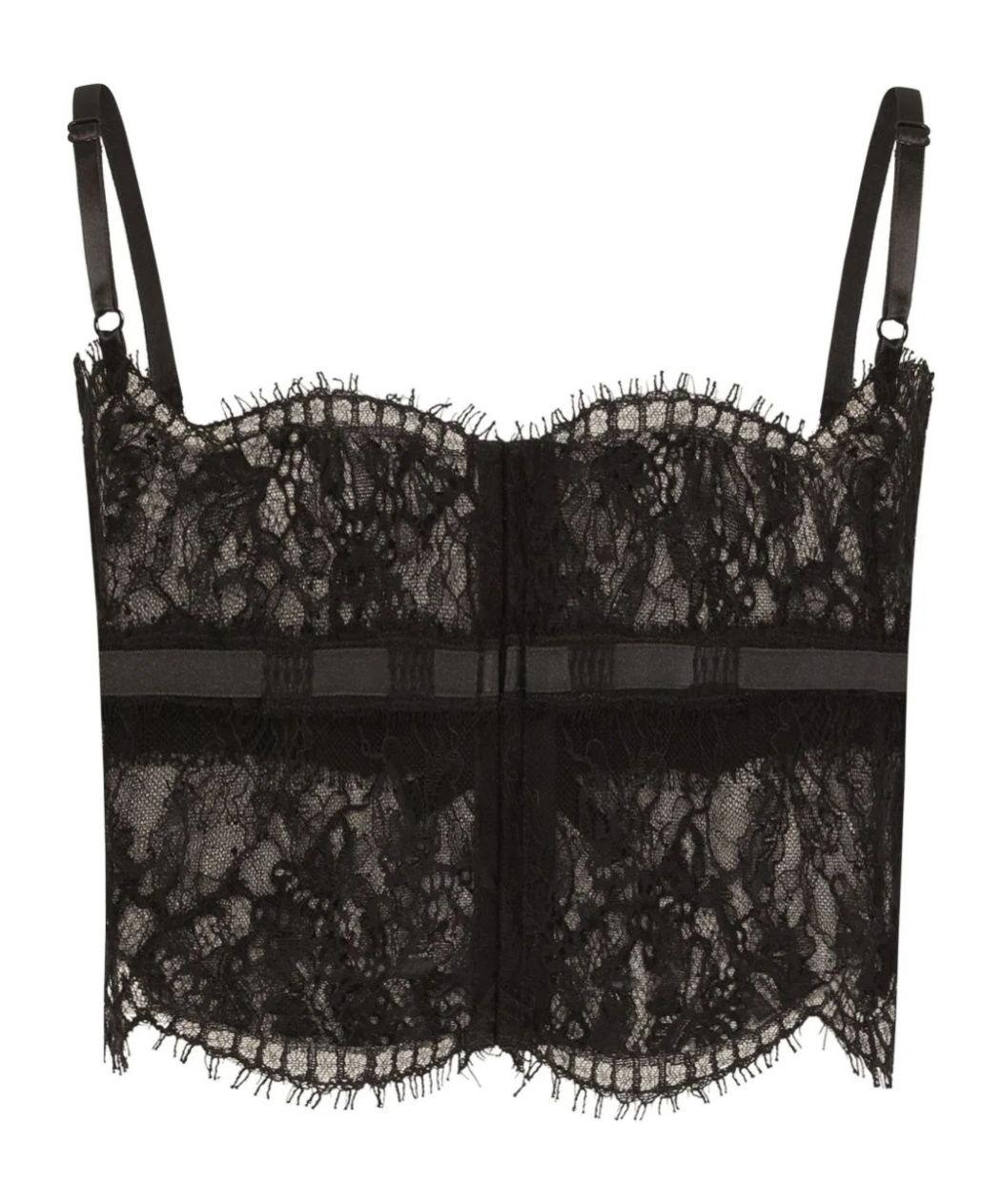 Dolce & Gabbana Floral Lace Corset In Black