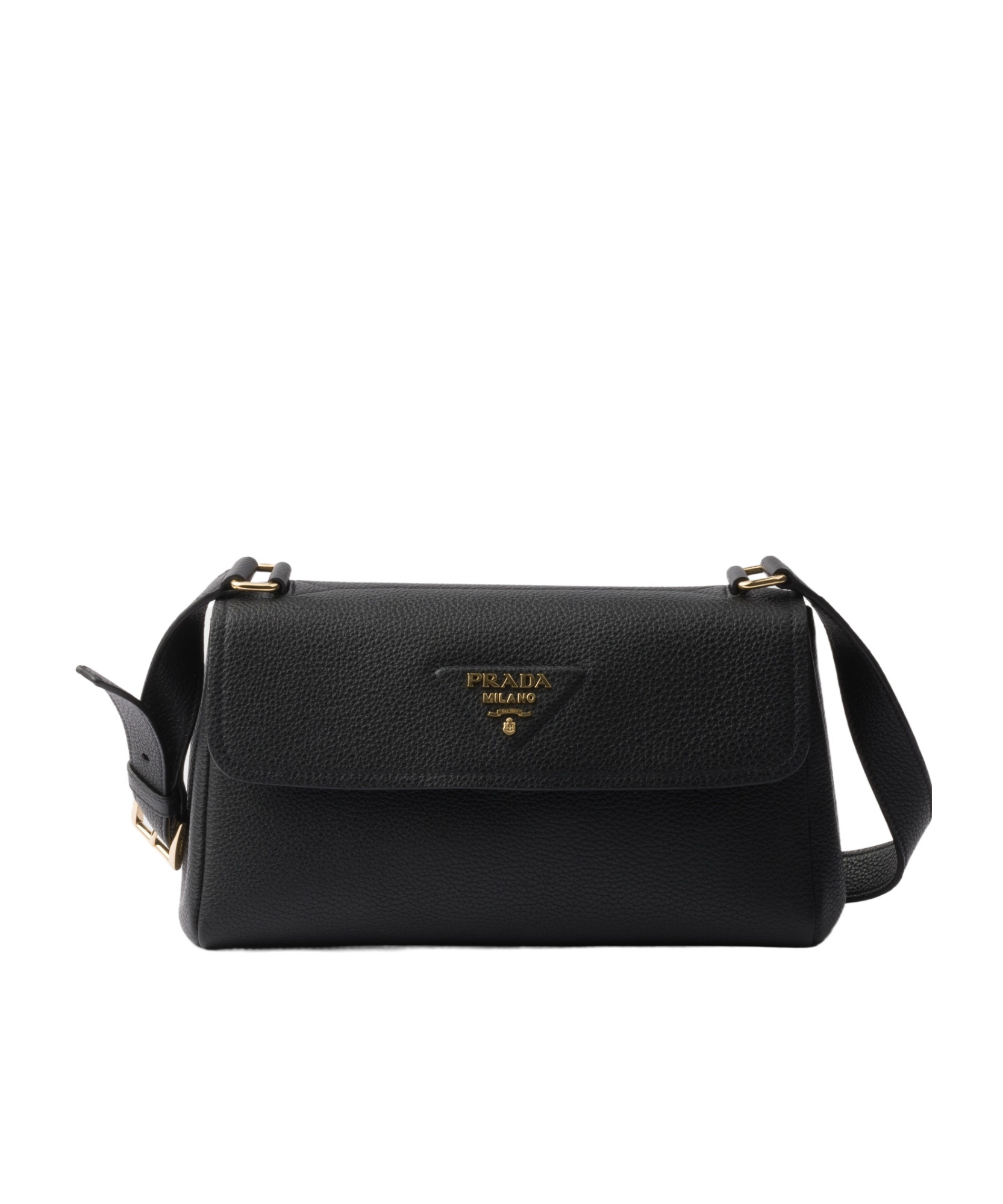 Prada Small Leather Shoulder Bag In Black