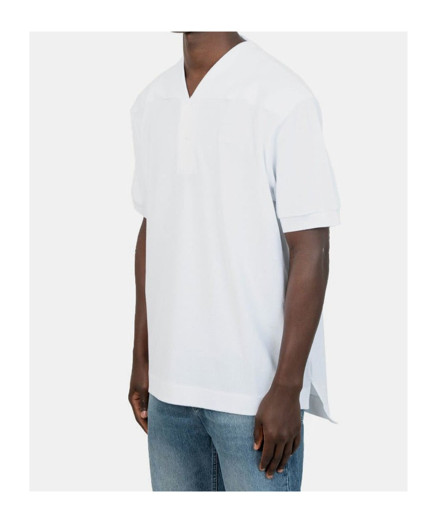 Lacoste Poloshirt Mit V-ausschnitt In White