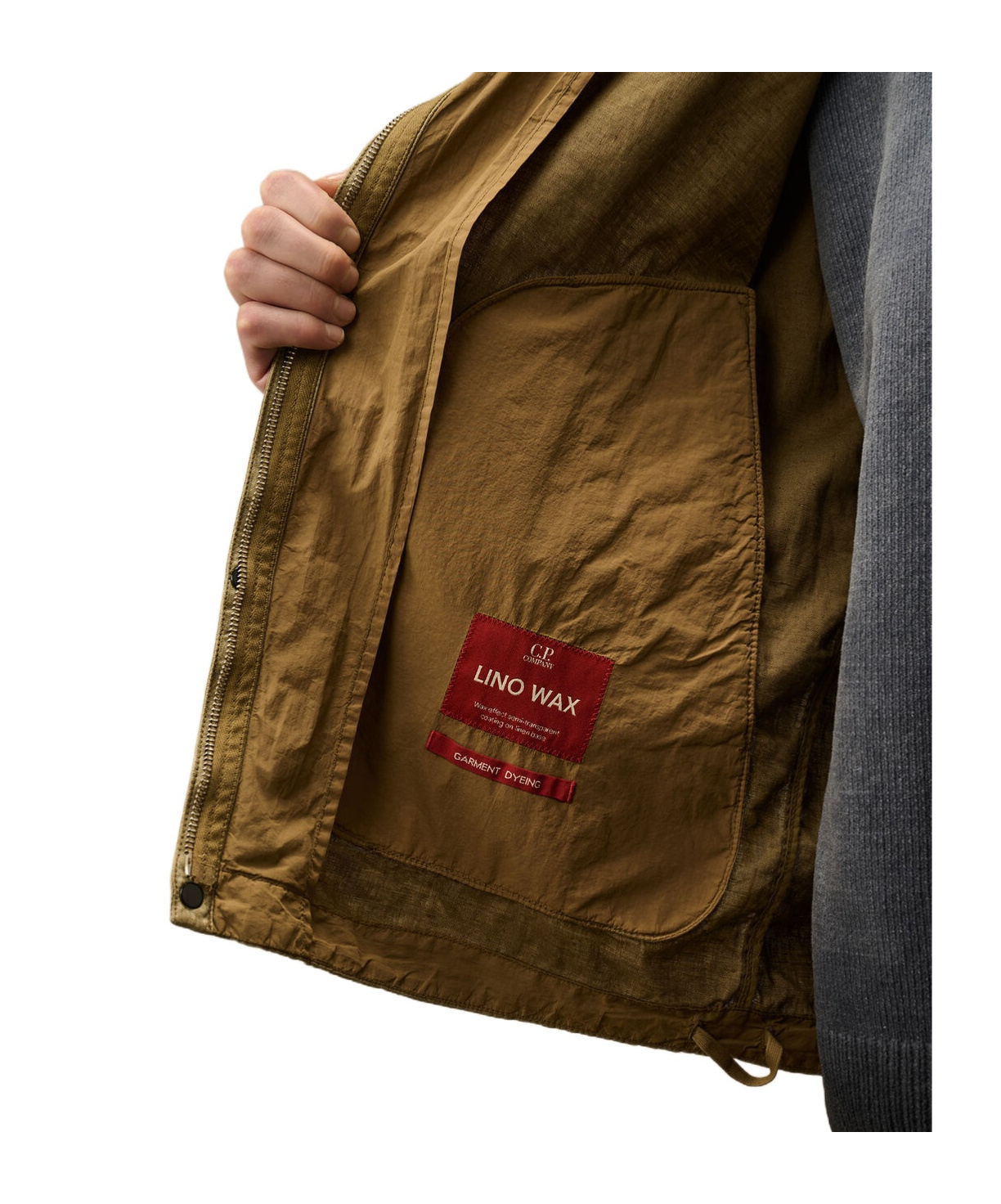 C.p. Company Men S Lino Wax Goggle Jacket Tree House In Brown