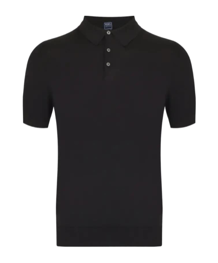 Fedeli Cotton Polo In Black