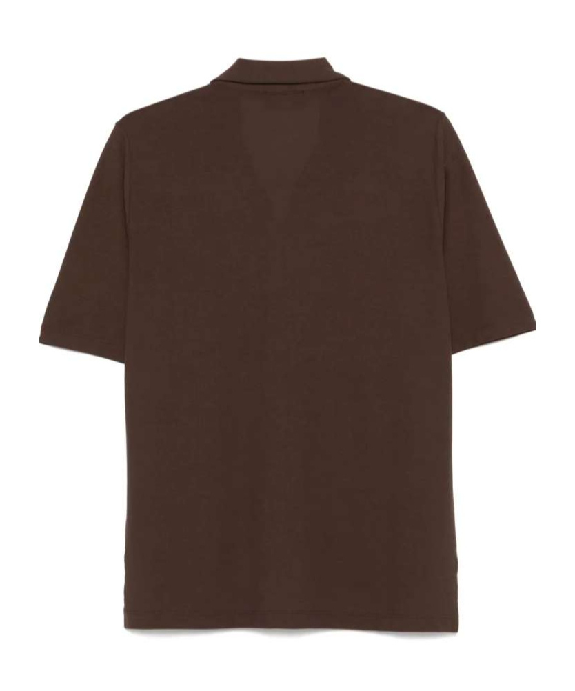 Zanone Short Sleeve Buttoned Shirt In Brown