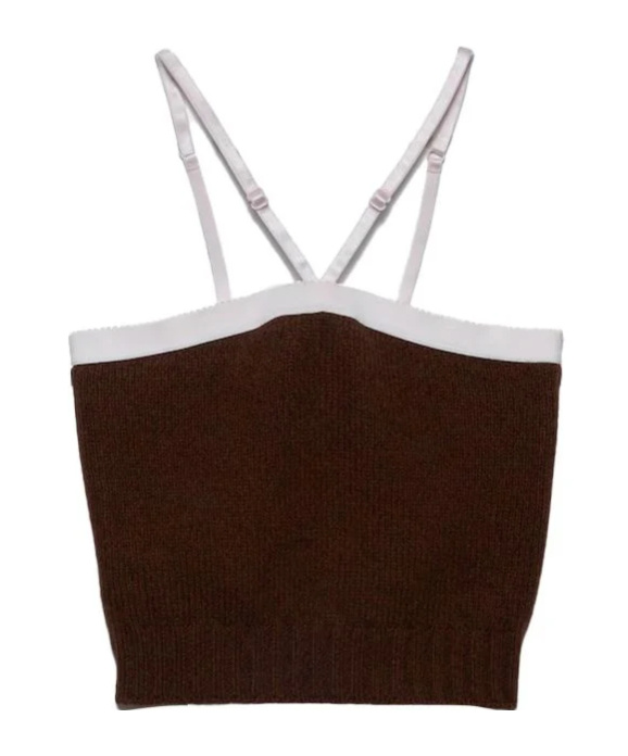 Prada Sleeveless Tops In Brown